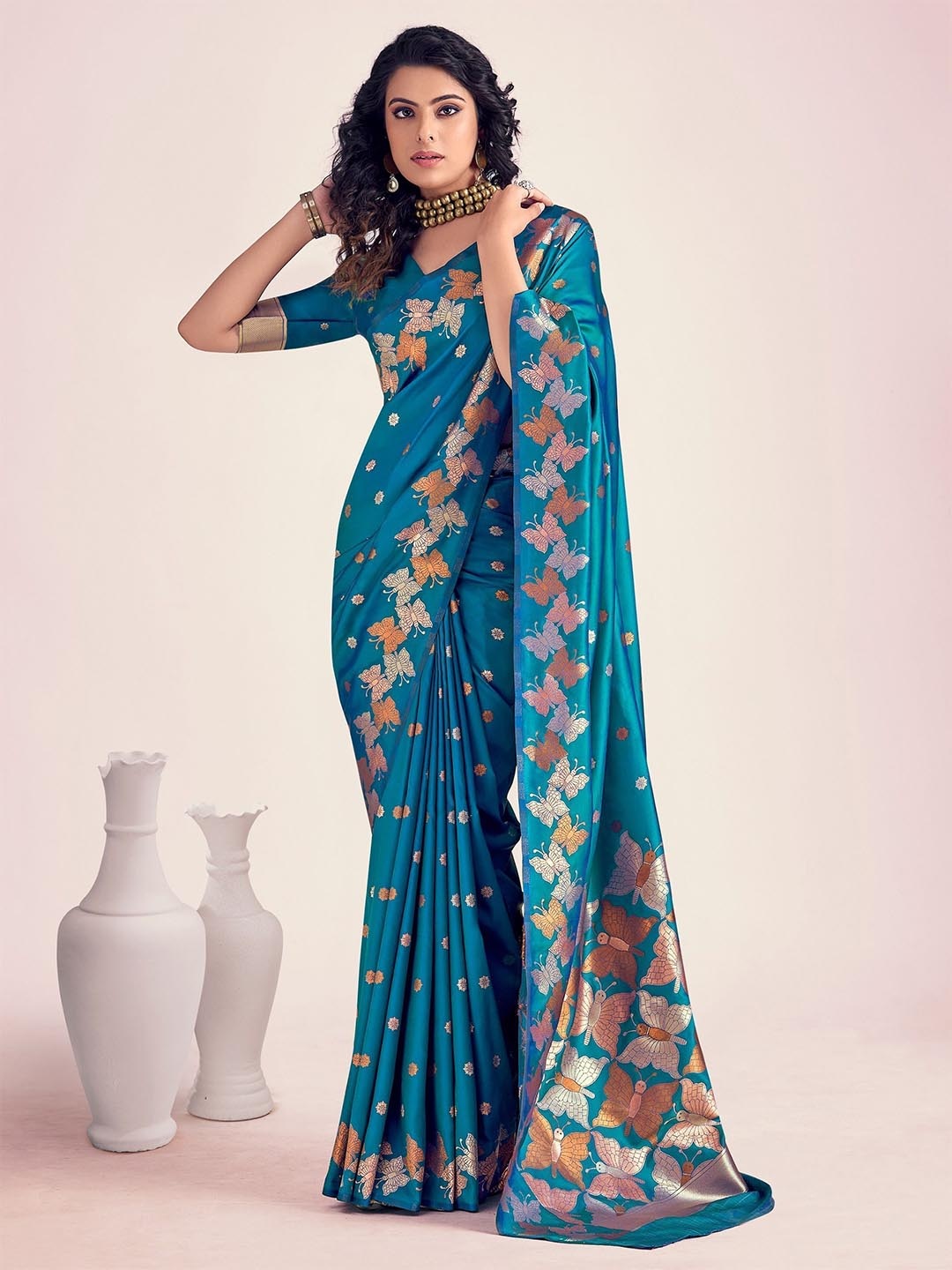 

nirja Fab Woven Design Zari Banarasi Saree, Blue