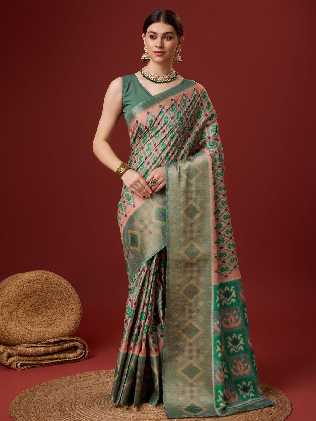 

Fashion Petals Zari Tussar Saree, Peach