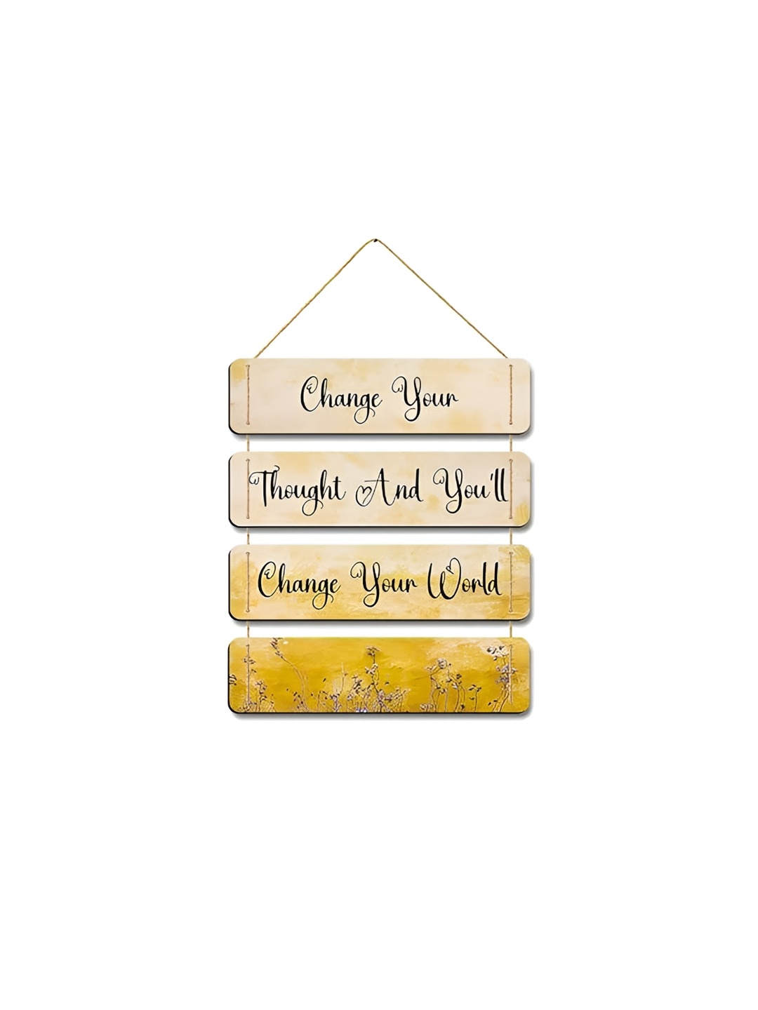 CLAWCRAFTS Multicoloured Quotes Wall Art, Yellow
