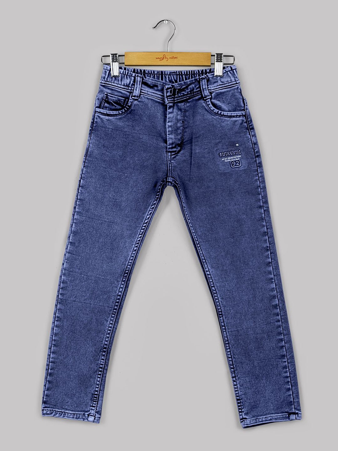 

Naughty Ninos Boys Original Slim Fit Applique Stretchable Jeans, Blue