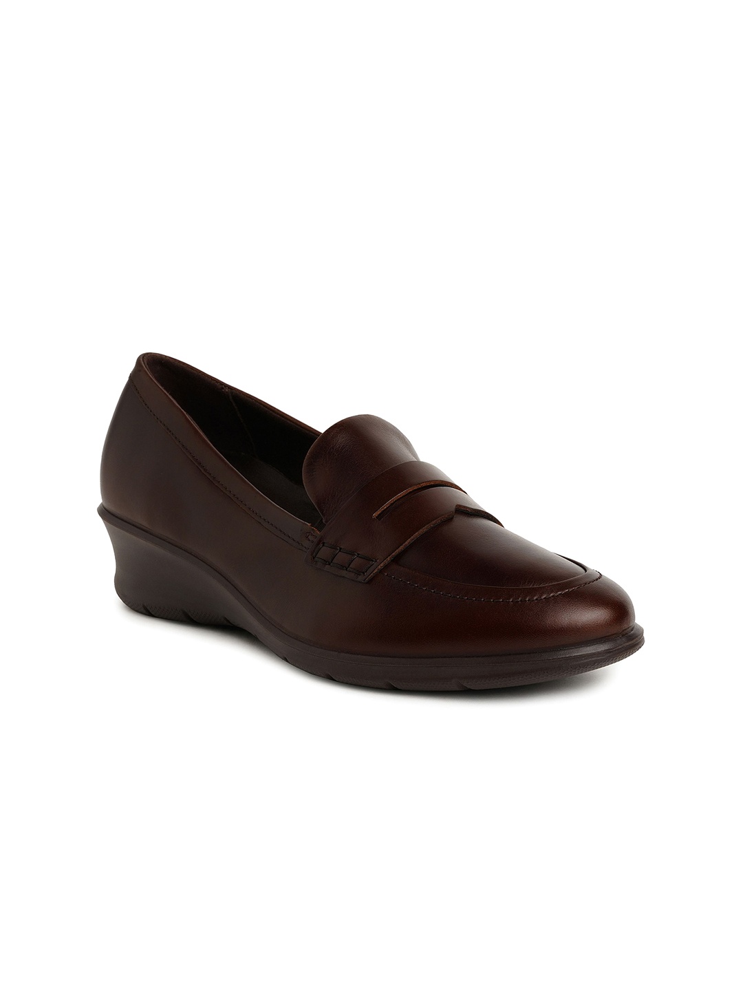 

ECCO Womens Felicia Potting Soil Leather Regular Loafers, Brown