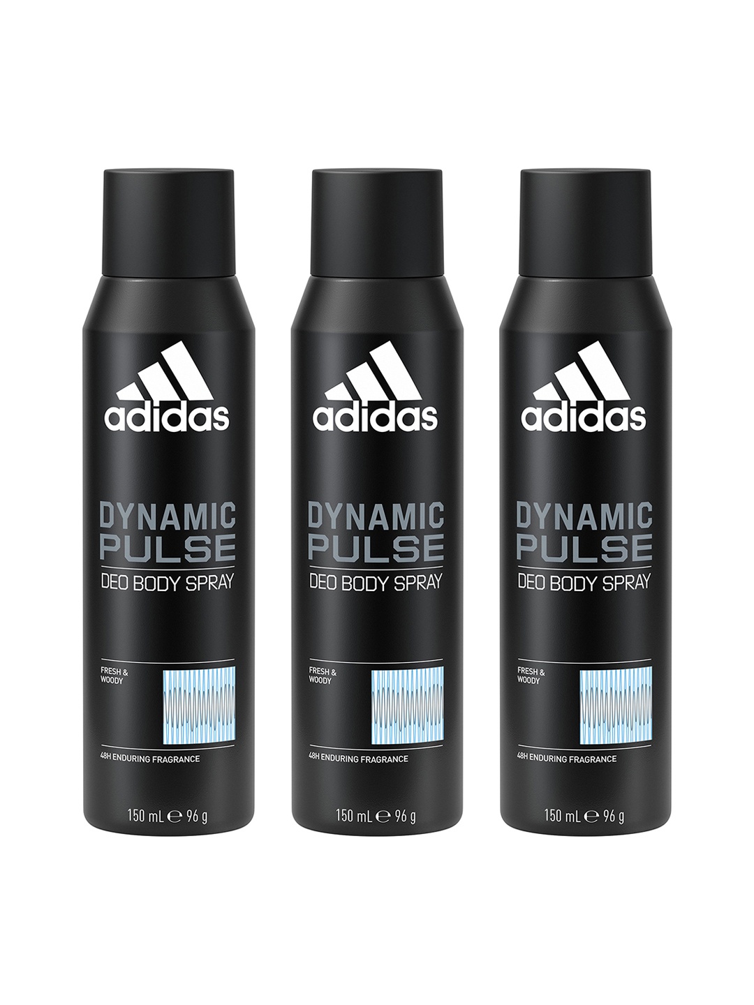 

ADIDAS Men Set Of 3 Dynamic Long Lasting Deo Body Sprays - 96g Each, Black