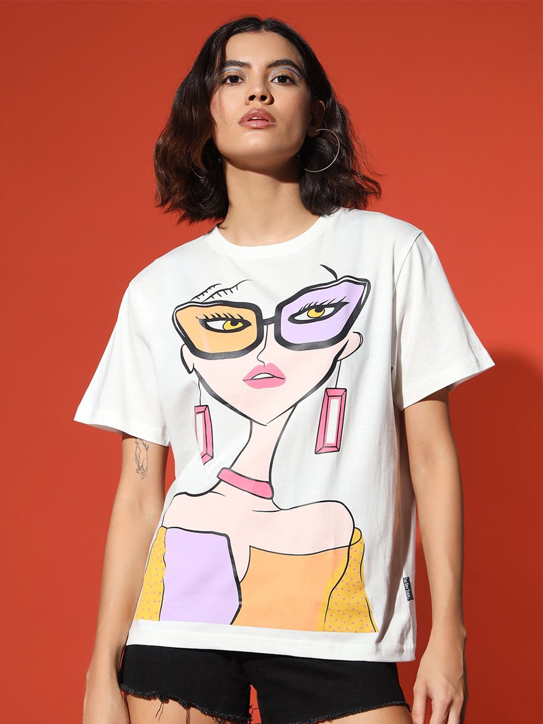 

The Dry State Women Graphic Printed Round Neck T-shirt, White