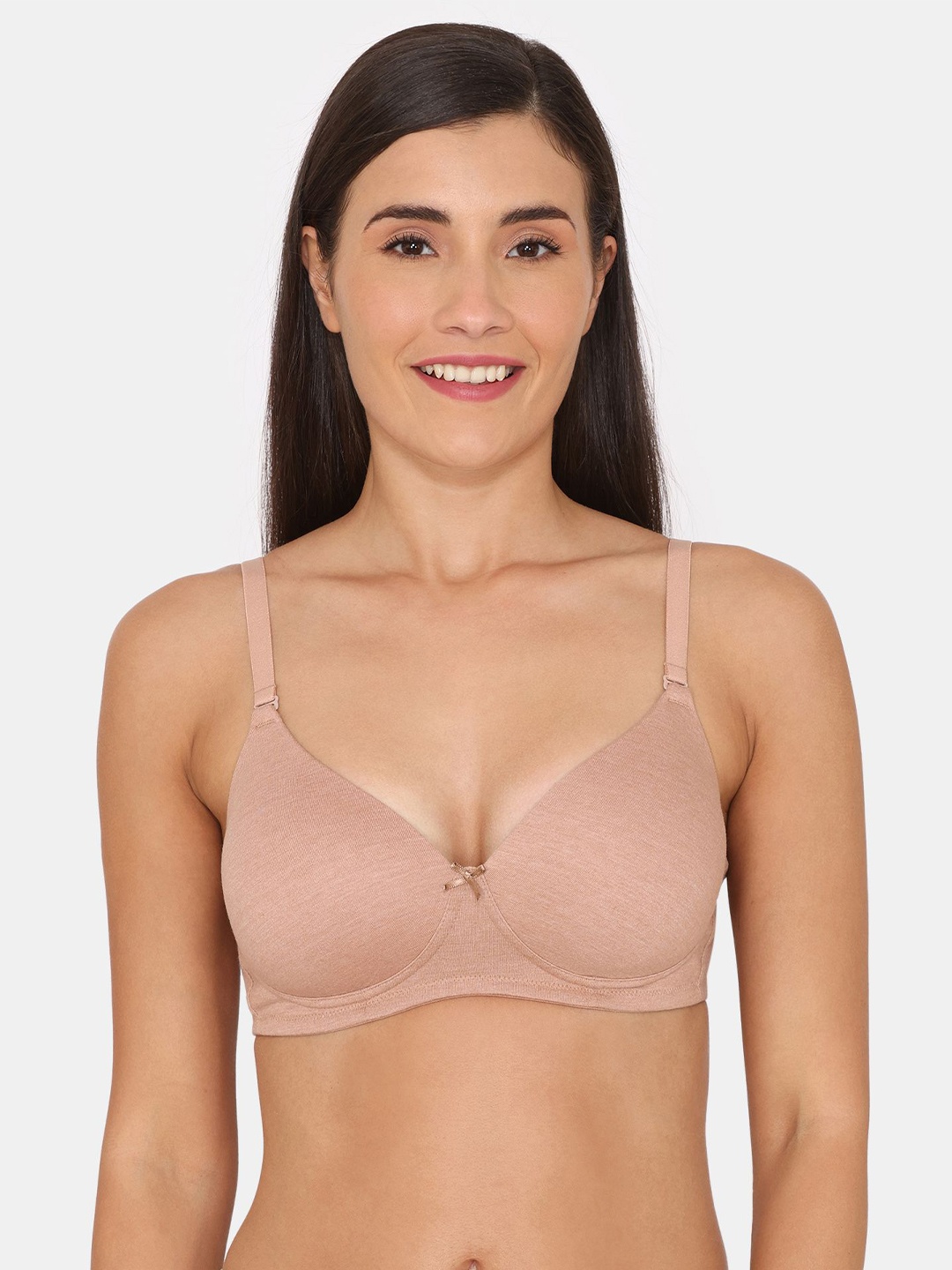 

Rosaline by Zivame Medium Coverage Lightly Padded T-shirt Bra, Nude