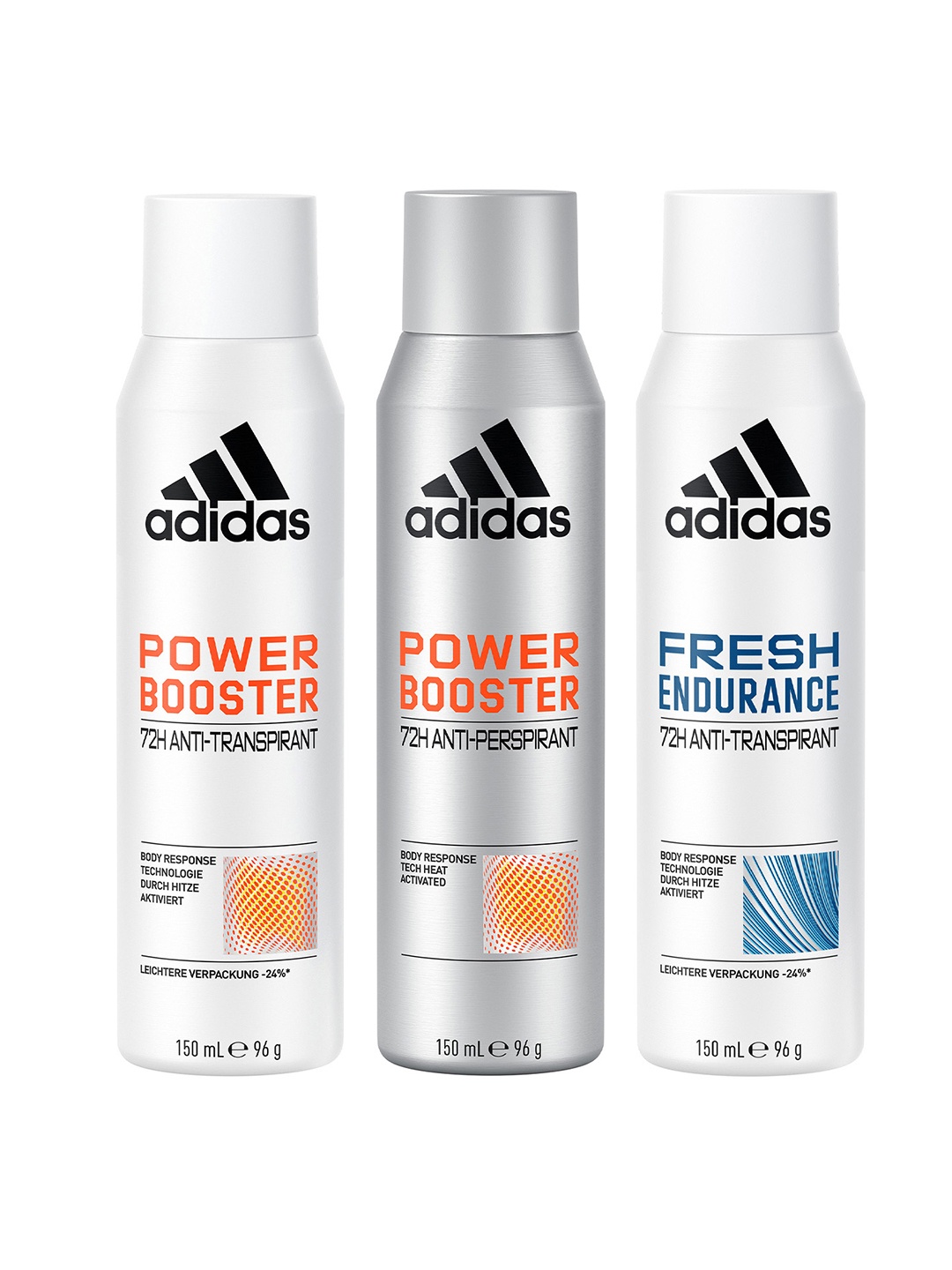 ADIDAS Set Of 3 72H Anti-Perspirant Deodorants - 96g Each, White