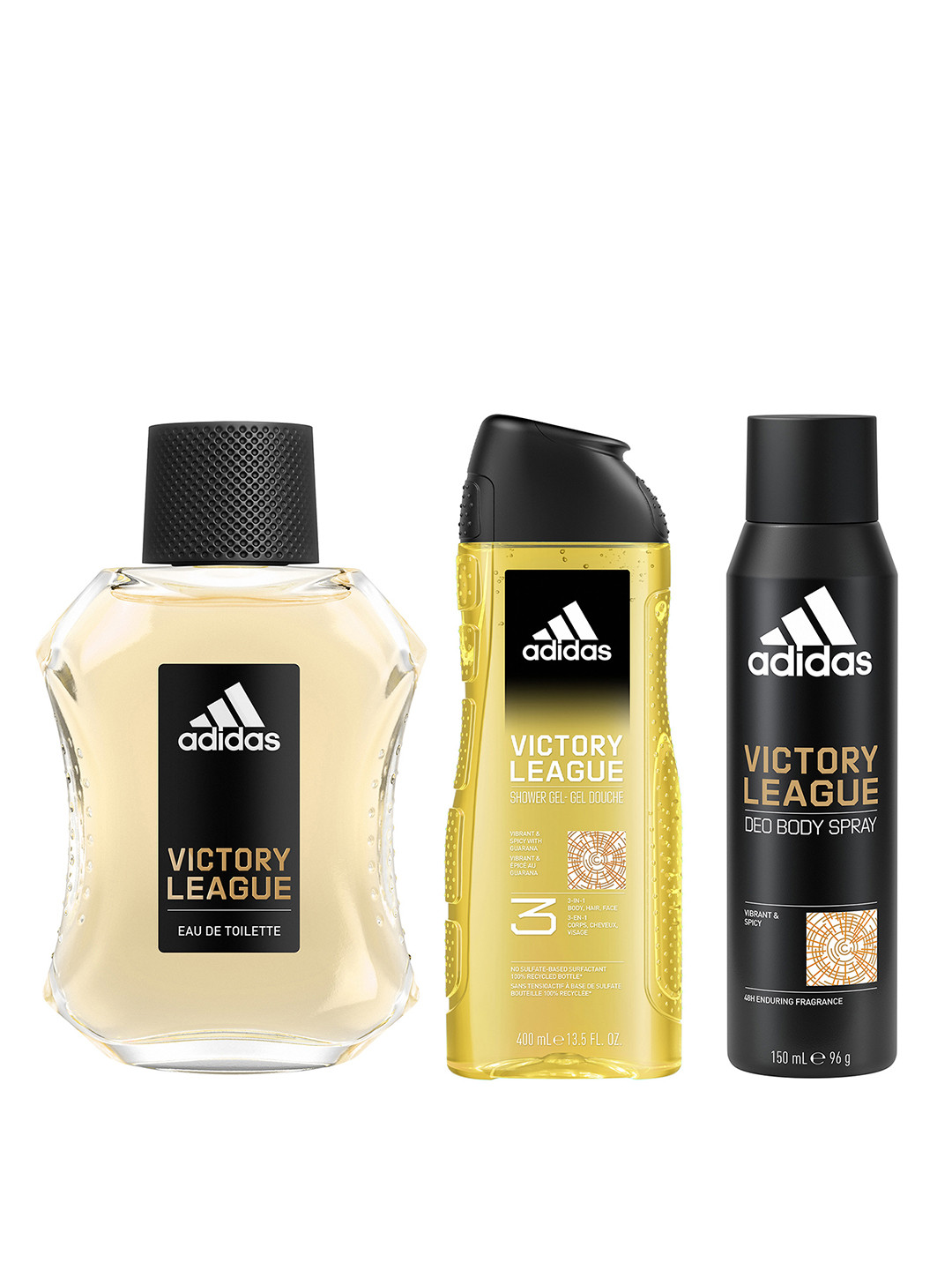 

ADIDAS Men Victory League Combo - Eau De Toilette 100ml + Body Spray 96g + ShowerGel 400ml, Beige
