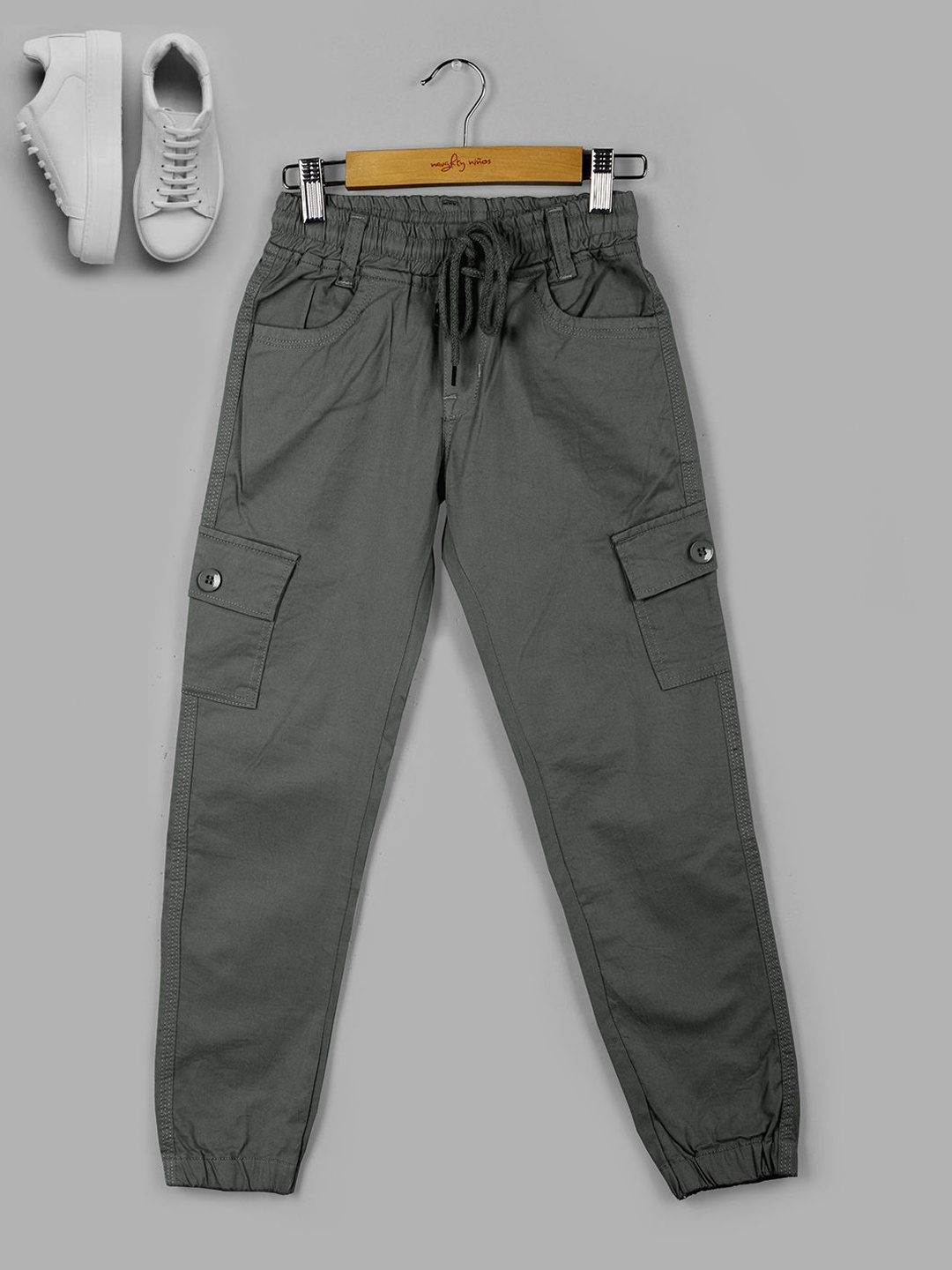 

Naughty Ninos Boys Relaxed Loose Fit Cargos Trousers, Grey