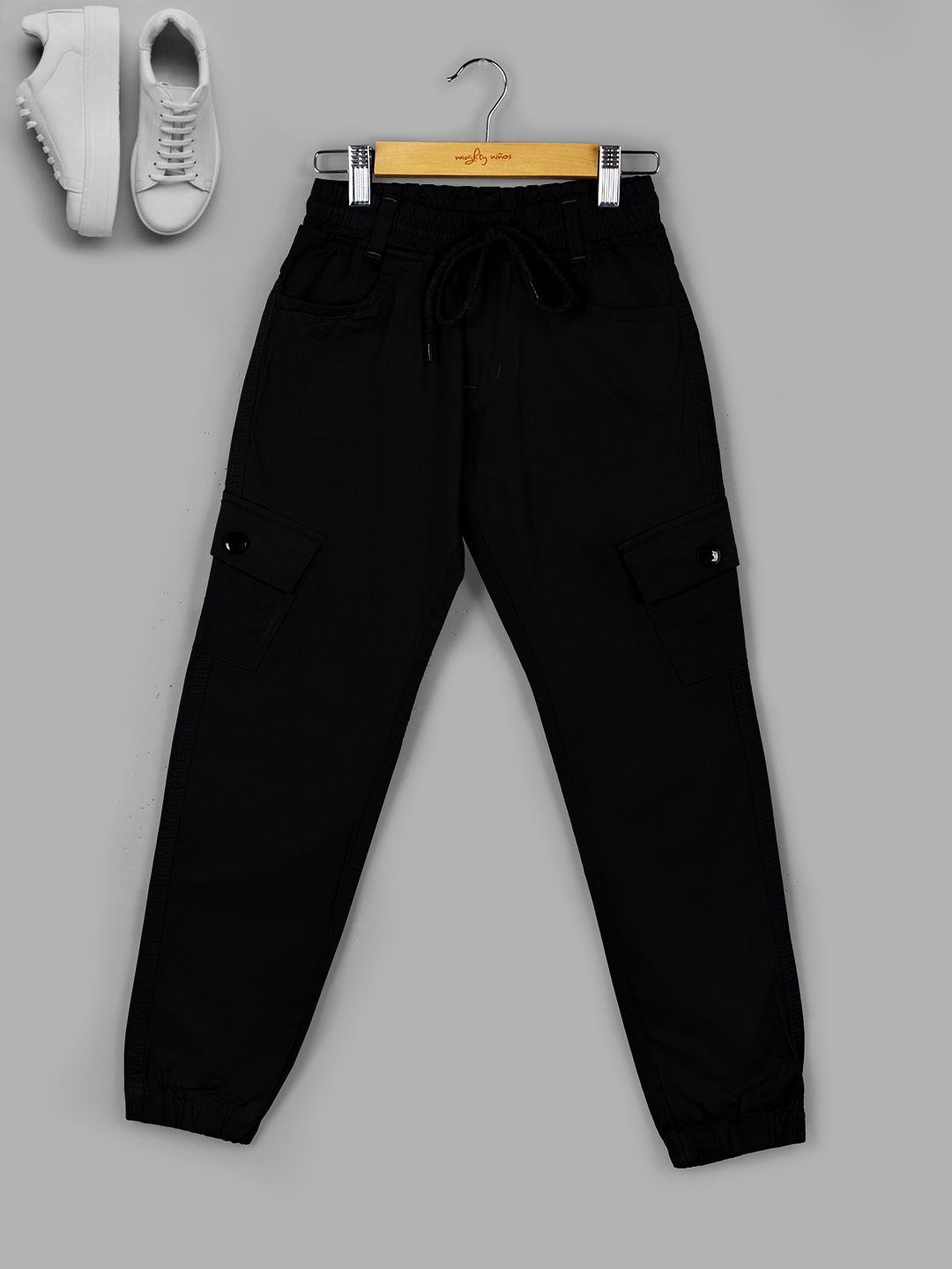

Naughty Ninos Boys Relaxed Loose Fit Cargos Trousers, Black