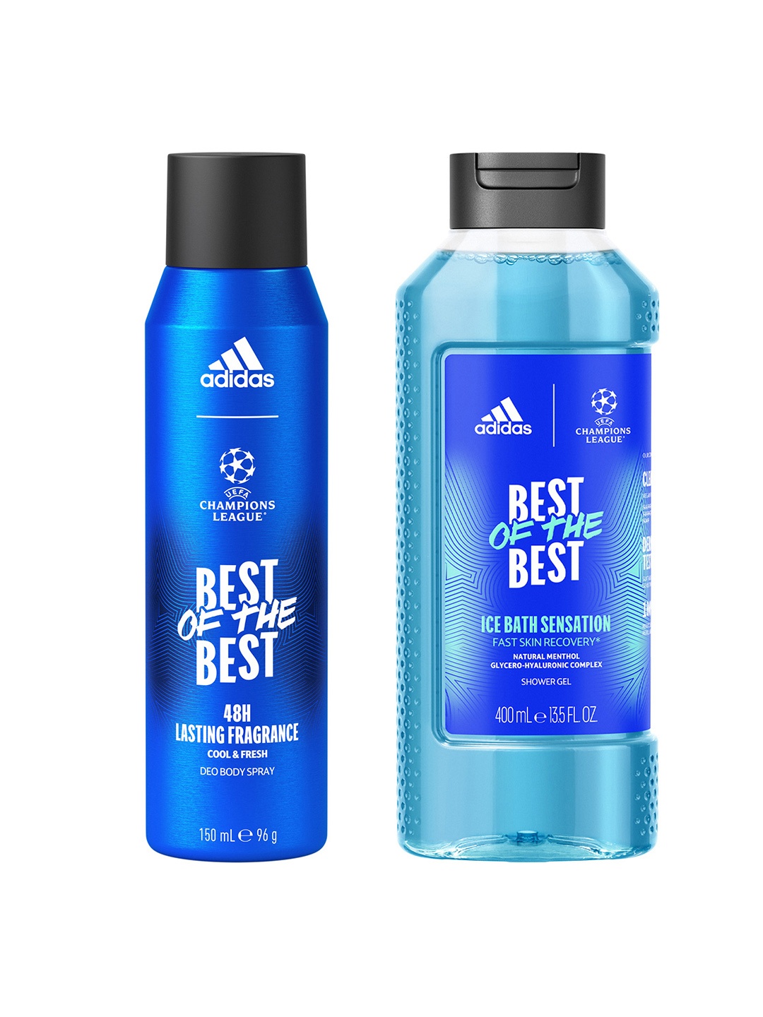 

ADIDAS Men Set of Best of the Best Deo Body Spray - 96 g & Shower Gel - 400 ml, Blue