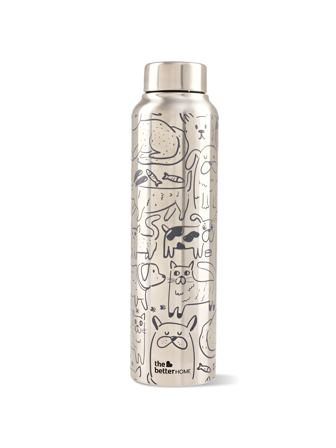 

The Better Home Silver-Toned & Black Stainless Steel Water Bottle 1L