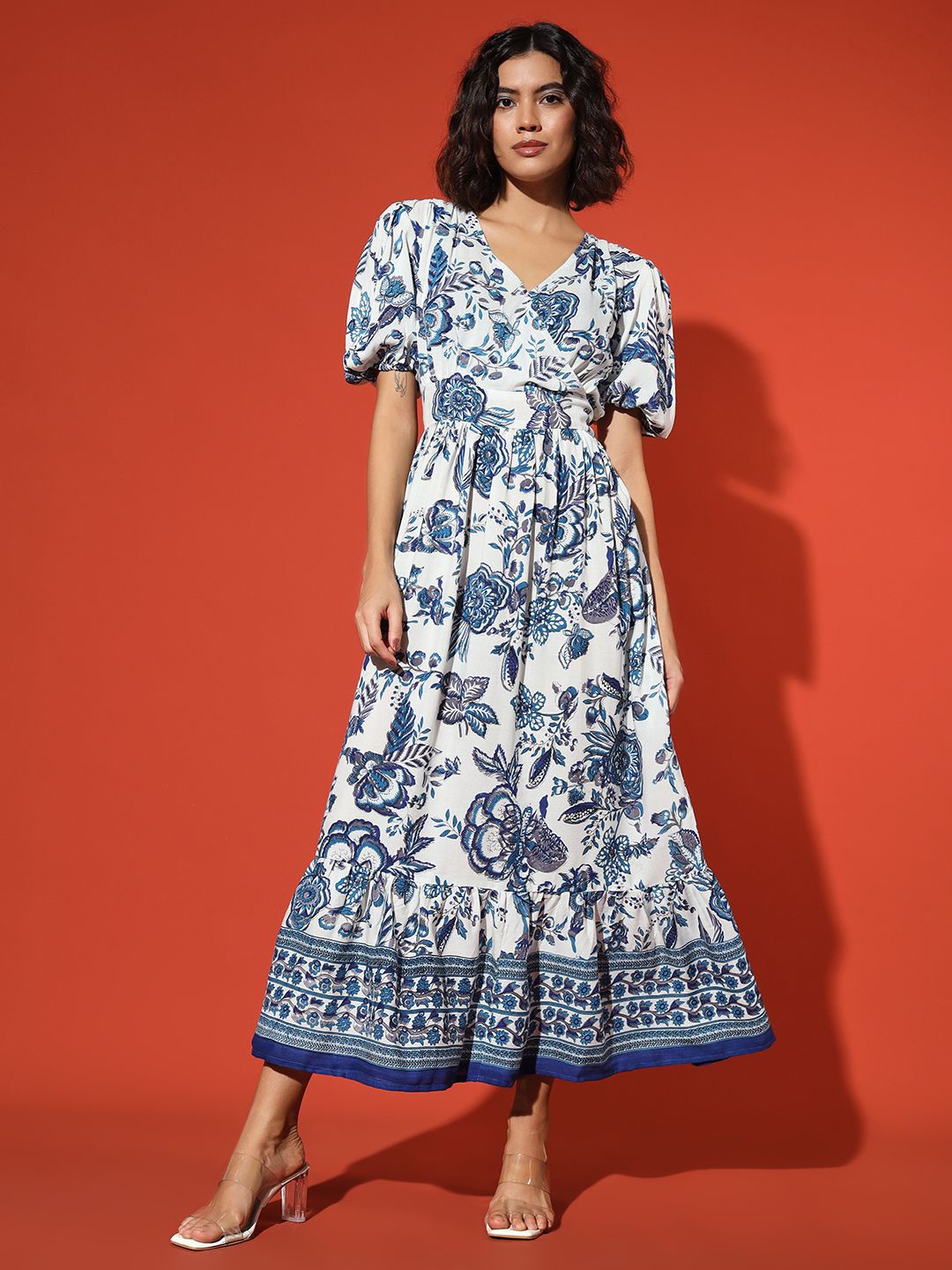 

The Dry State Ethnic Motifs Print Fit & Flare Maxi Dress, Blue