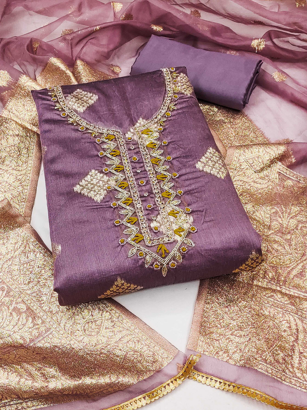

KIMISHA Unstitched Dress Material, Lavender