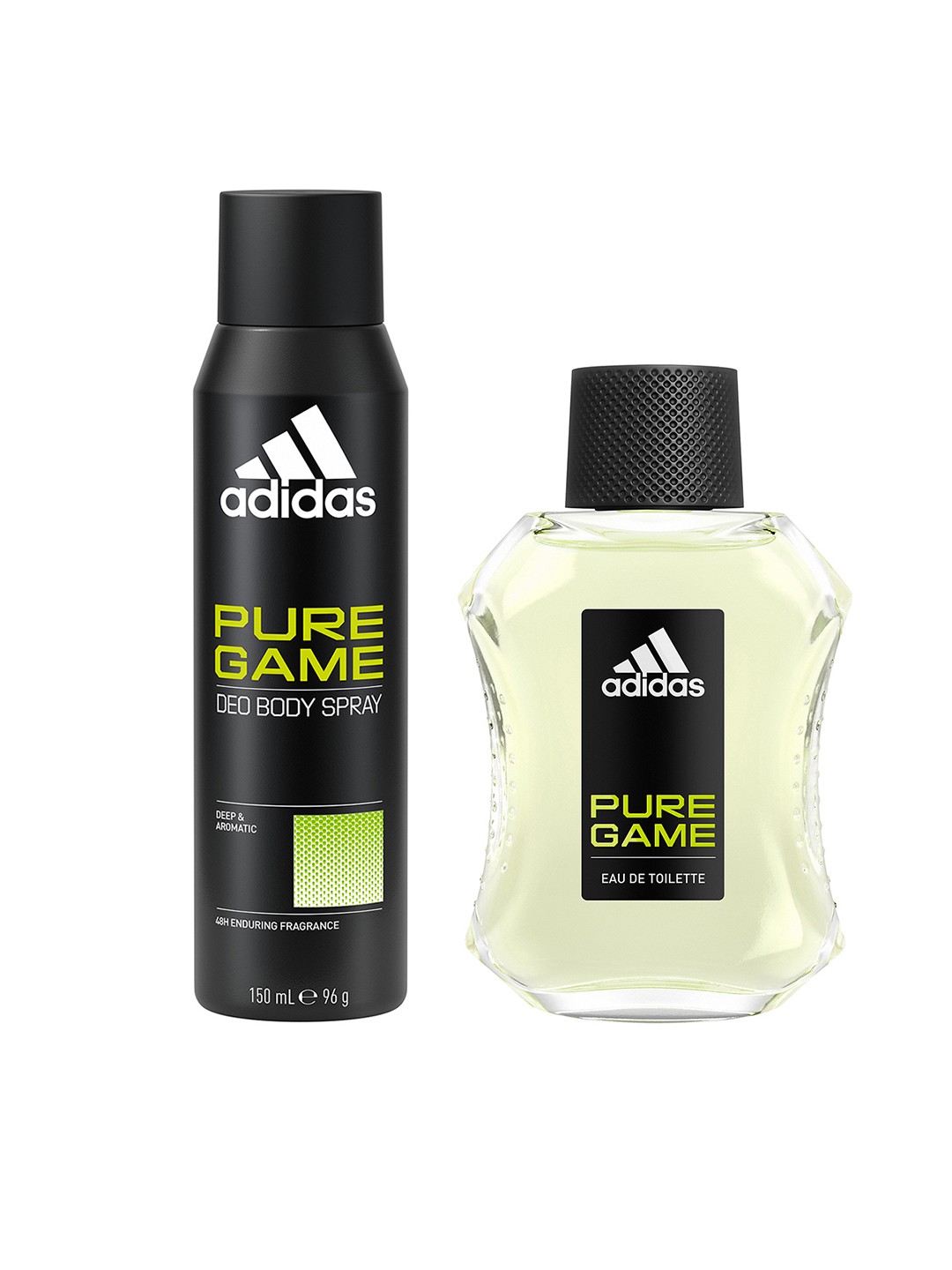 

ADIDAS Men Set of Pure Game Eau De Toilette - 100ml & Deodorant Body Spray - 96g, Yellow