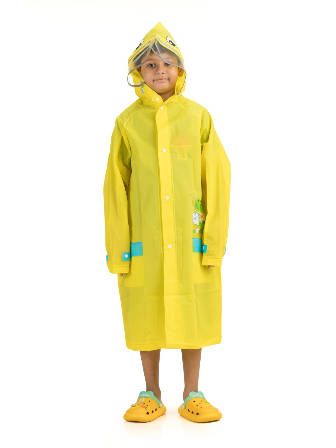 

Yellow Bee Boys Printed Hooded Rain Jacket