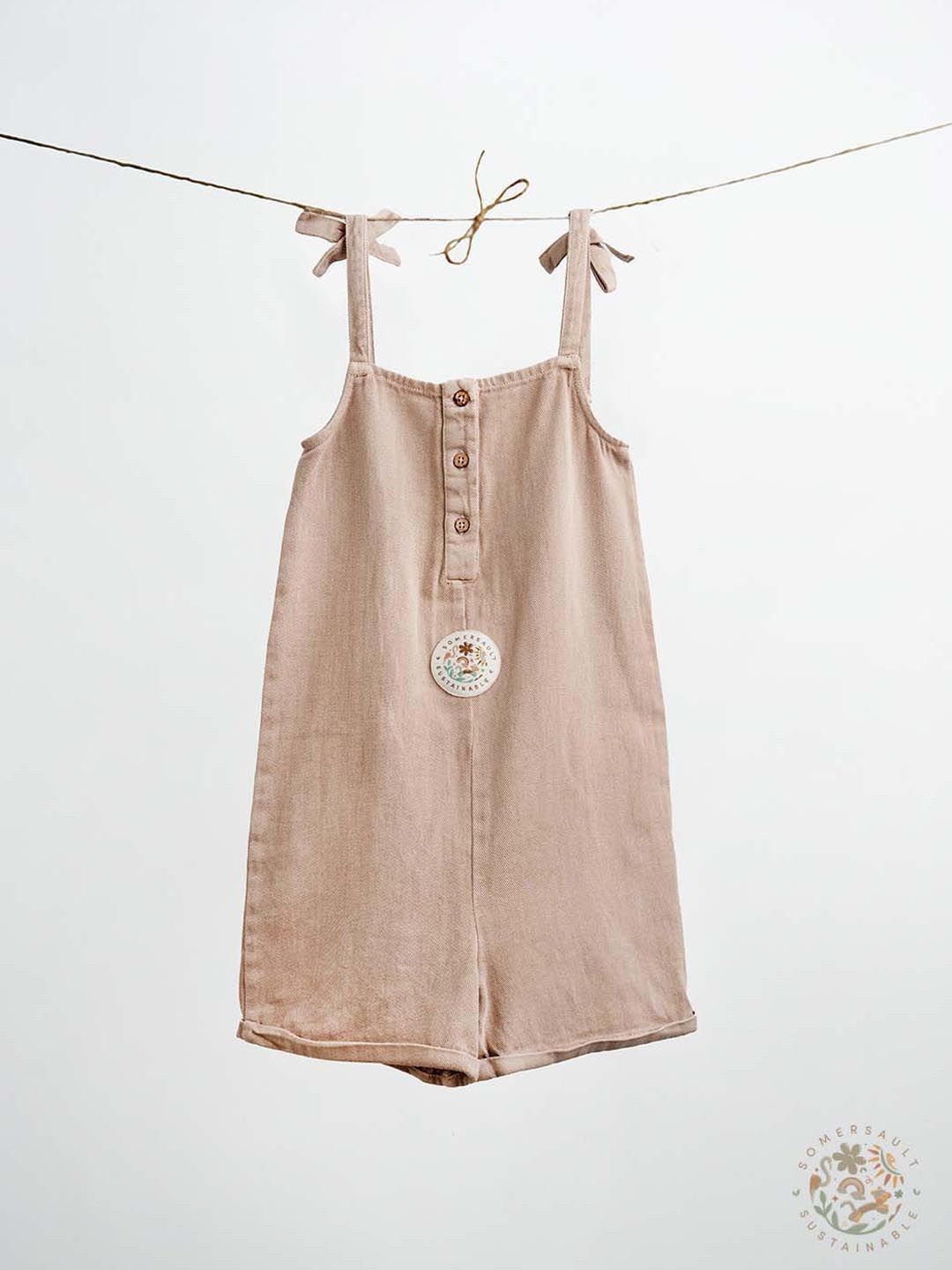 

Somersault Girls Solid Dungarees, Brown