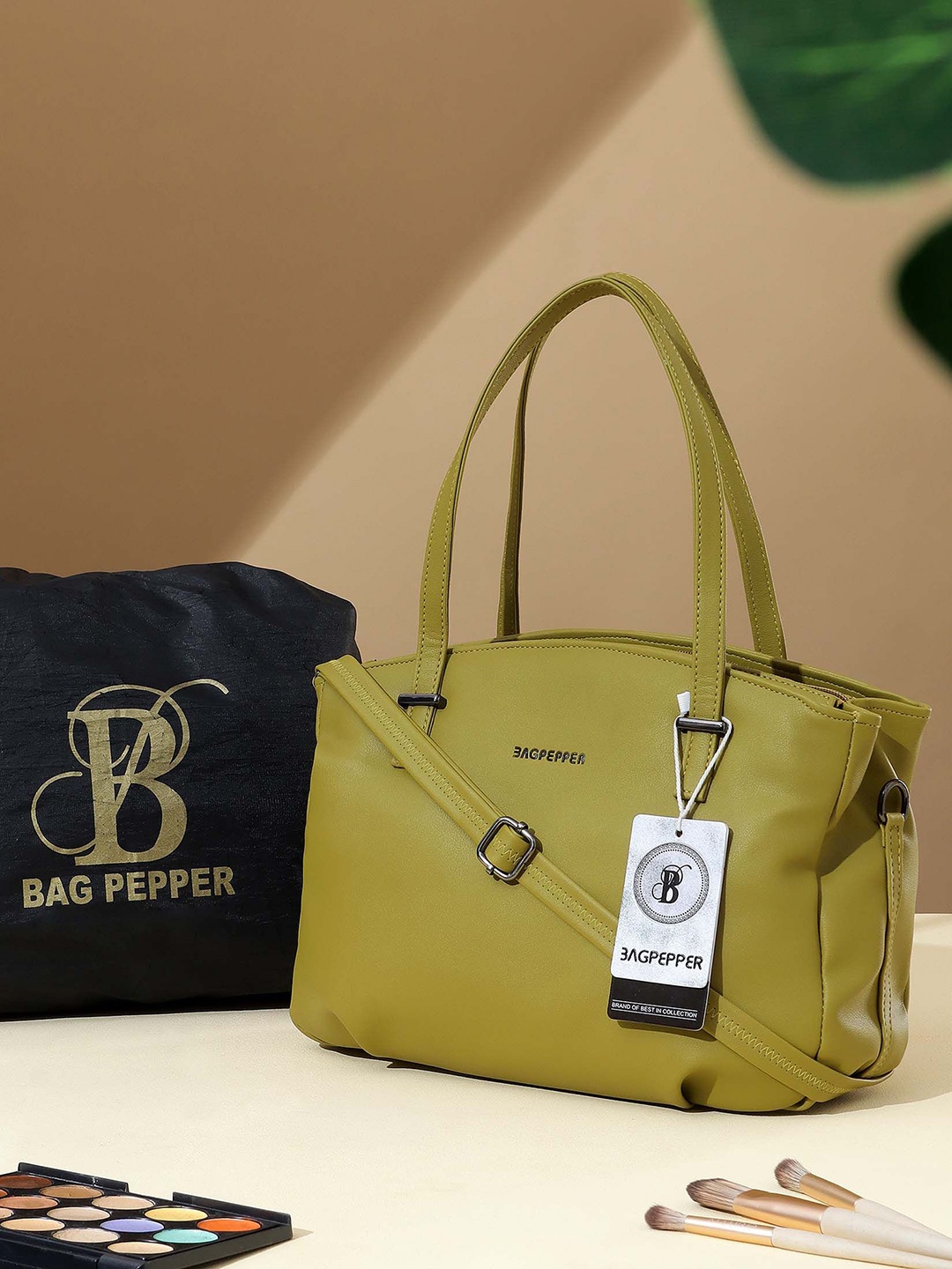 

Bag Pepper PU Structured Handheld Bag with Applique, Green