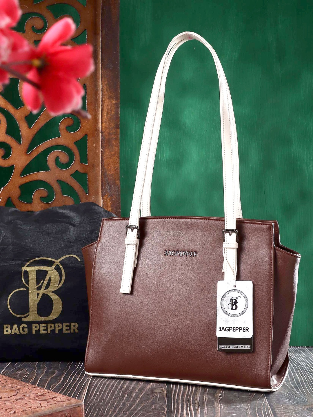 

Bag Pepper PU Structured Handheld Bag, Brown