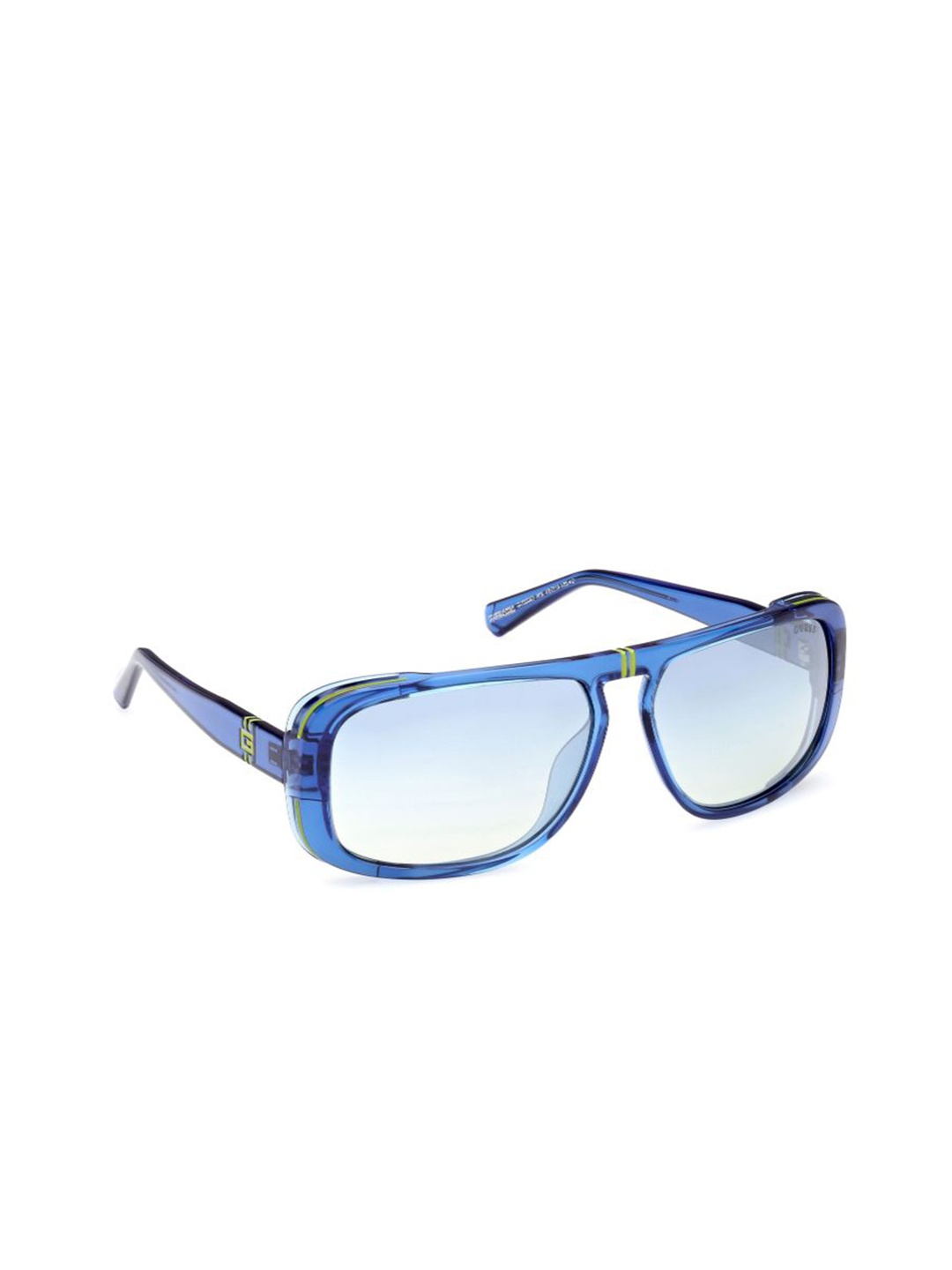 

GUESS Men Rectangle Sunglasses with UV Protected Lens GUS0008290X62SG, Blue