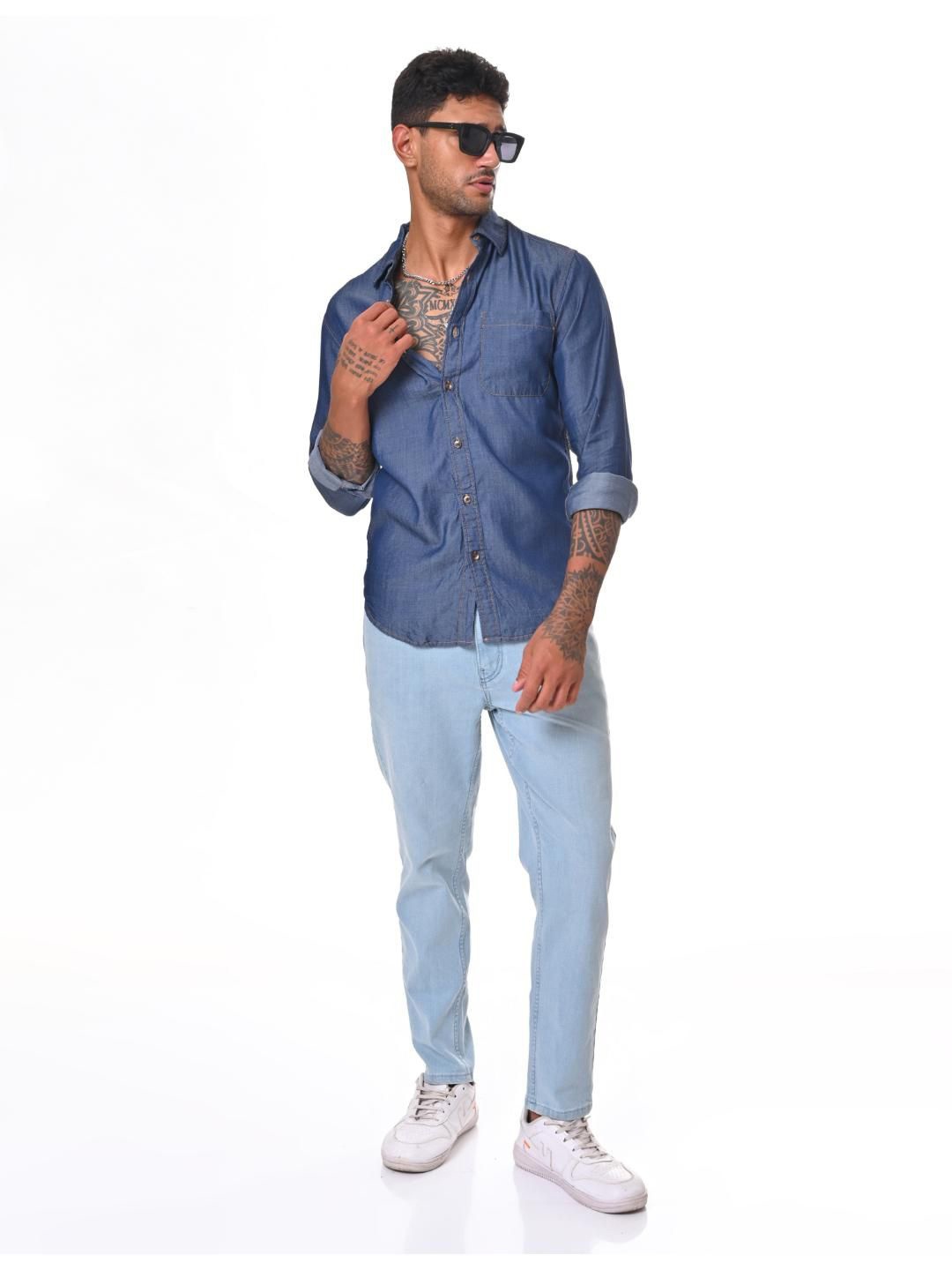 

Jean Cafe Men Solid Premium Slim Fit Opaque Casual Shirt, Blue