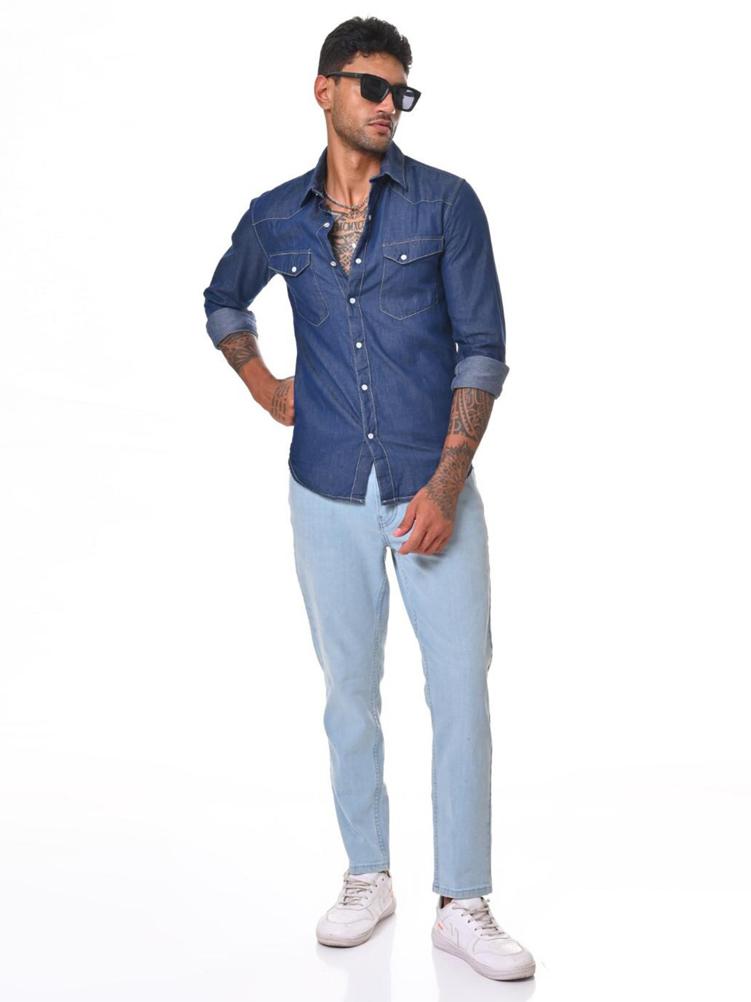 

Jean Cafe Men Solid Premium Slim Fit Opaque Party Shirt, Blue