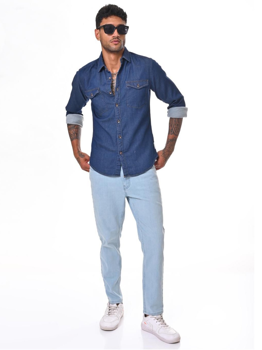 

Jean Cafe Men Solid Premium Slim Fit Opaque Casual Shirt, Blue