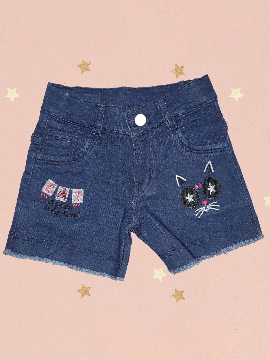 

BAESD Girls Slim Fit High-Rise Denim Denim Shorts, Blue