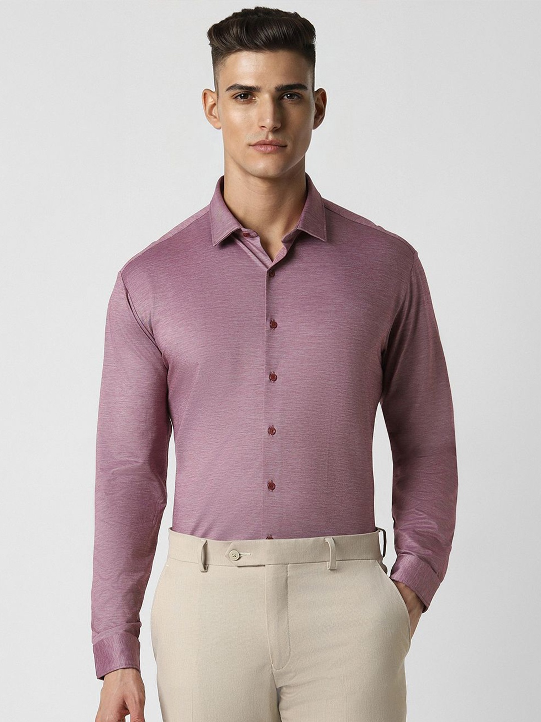 

Van Heusen Men Spread Collar Slim Fit Formal Shirt, Maroon