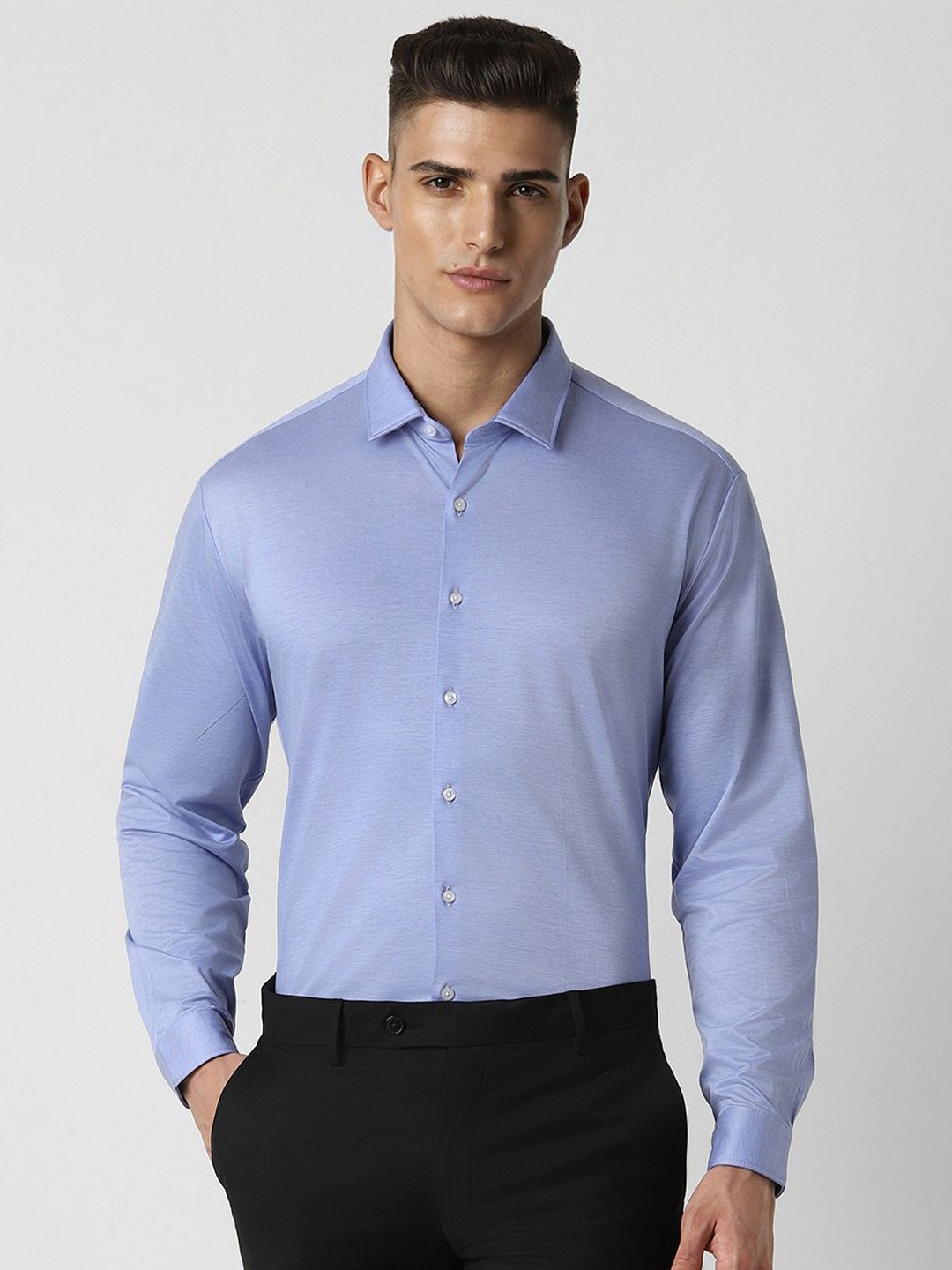 

Van Heusen Men Spread Collar Slim Fit Formal Shirt, Blue
