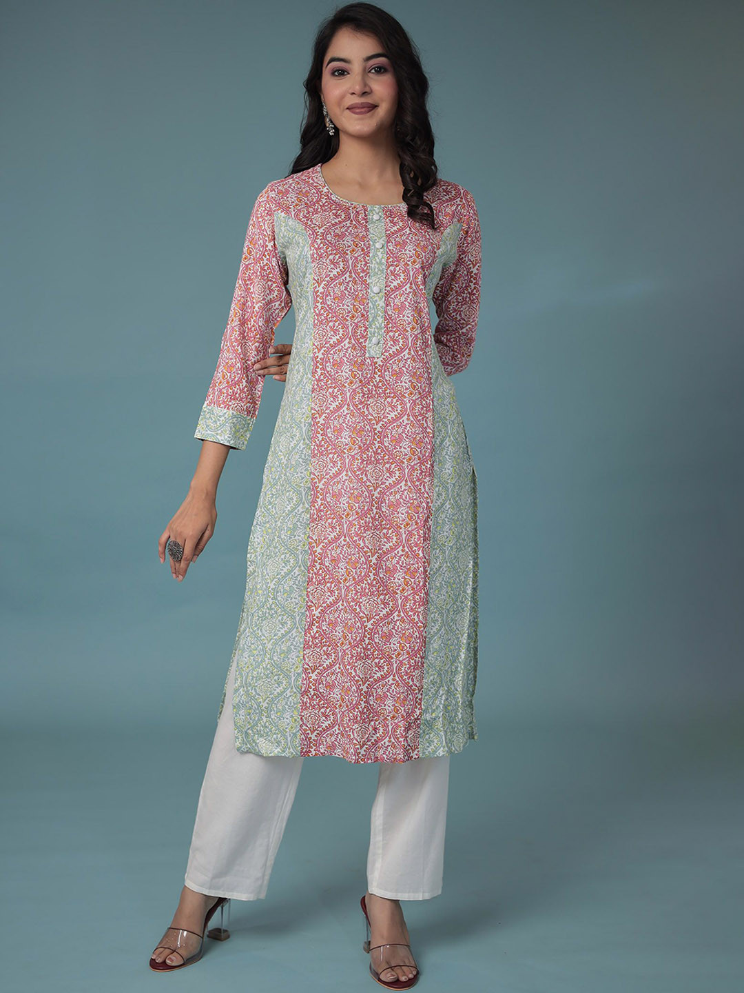 

ZARI Women Ethnic Motifs Kurta, Multi