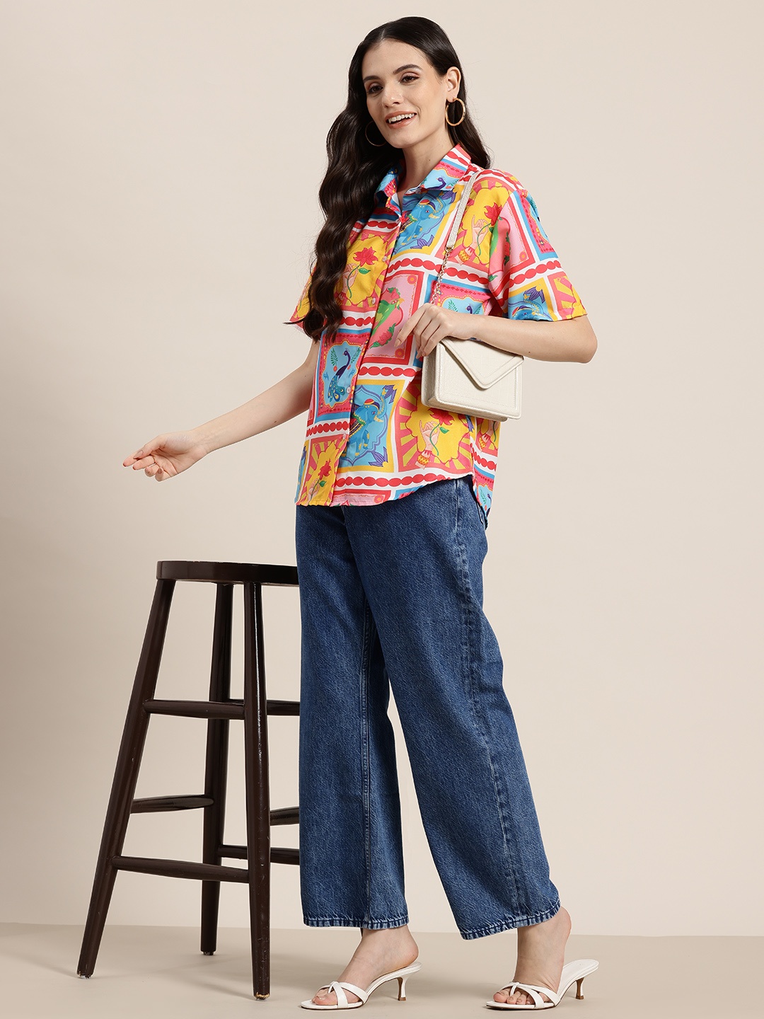 

HERE&NOW Conversational Print Casual Shirt, Multi