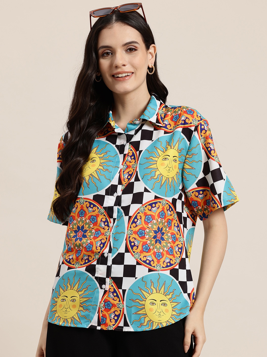 

HERE&NOW Conversational Print Casual Shirt, Multi