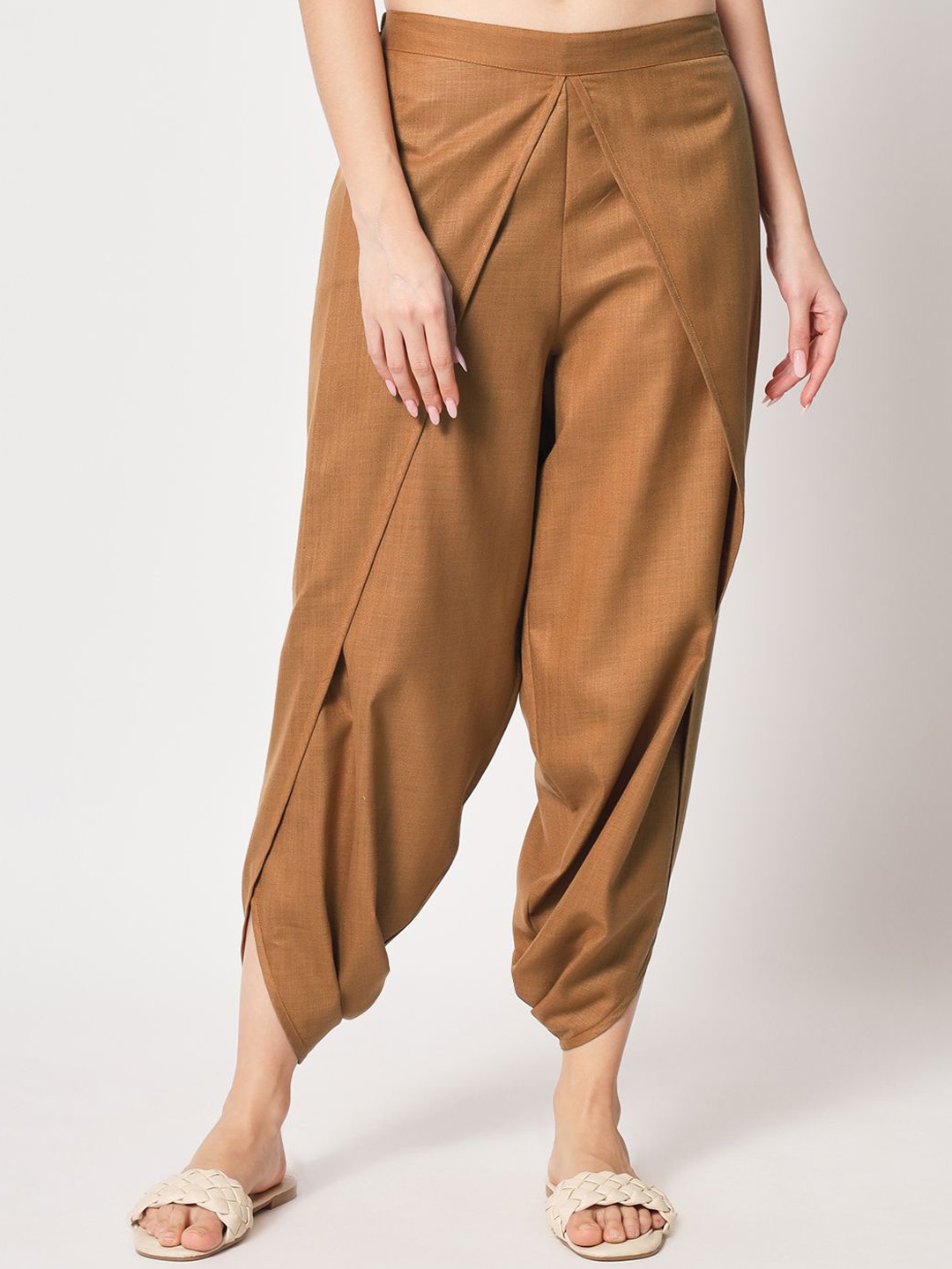 

9rasa Women Pure Cotton Harem Pants, Mustard