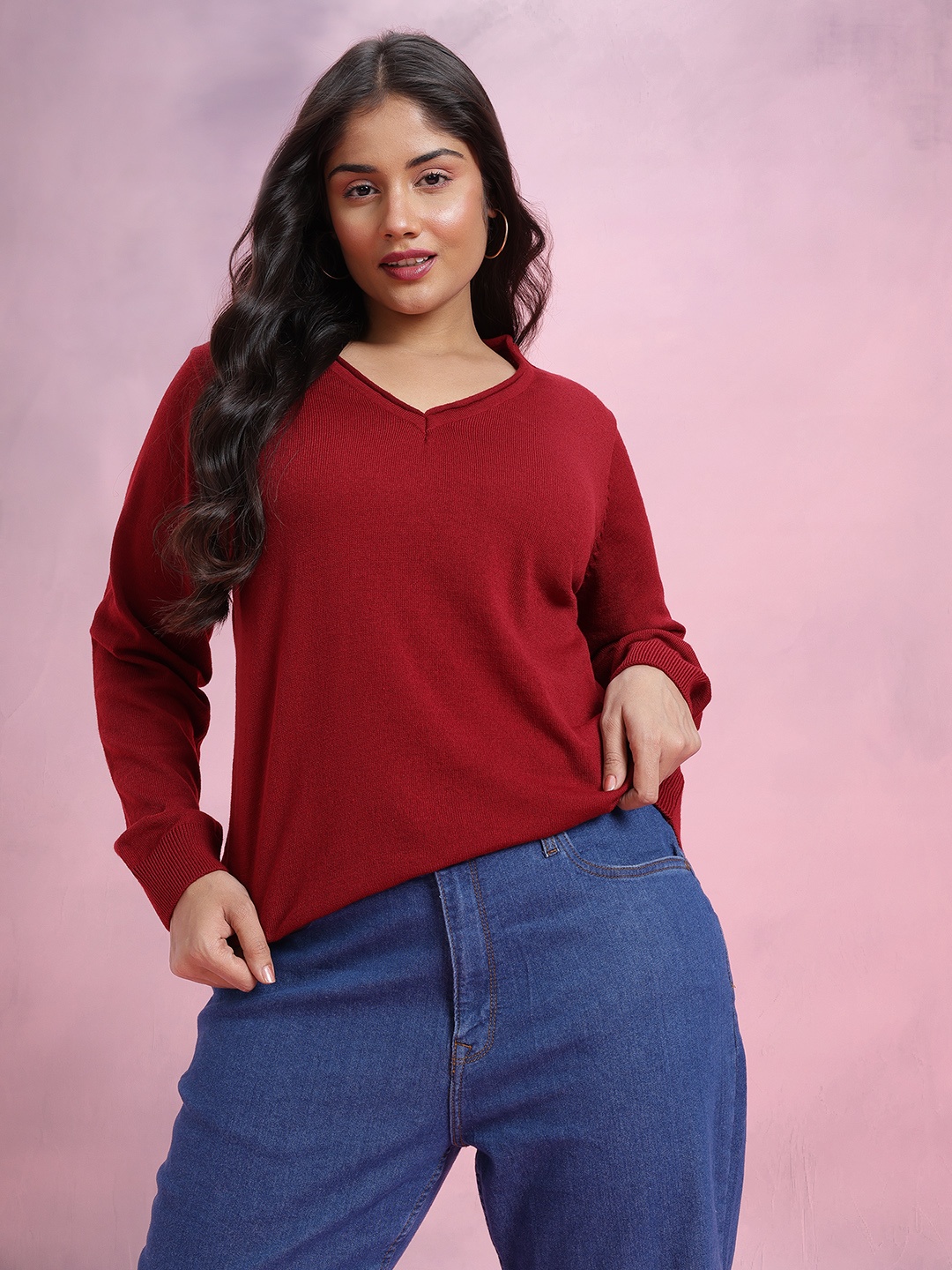 

DressBerry Curve Women Sweaters, Maroon