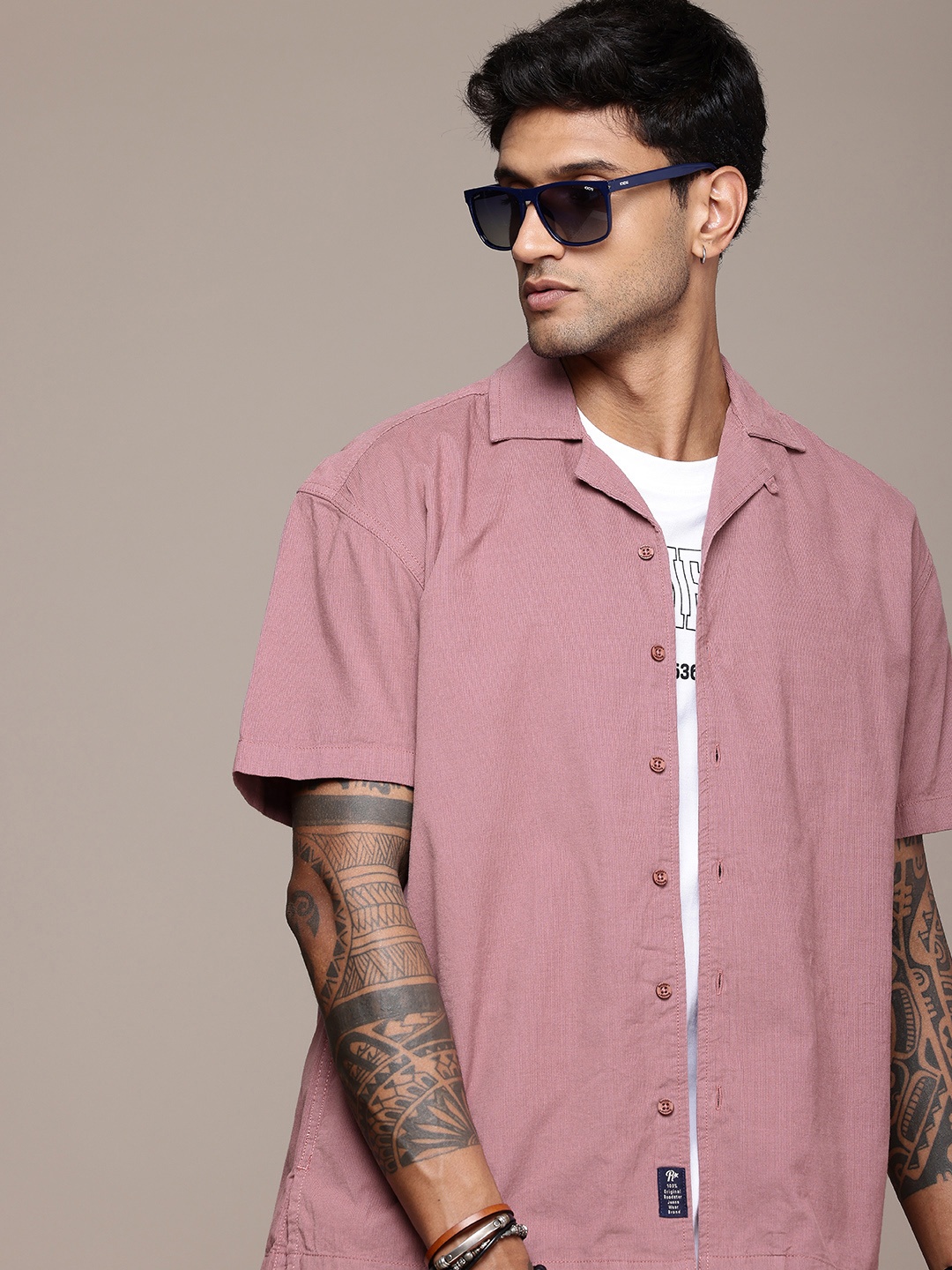 

The Roadster Life Co. Pure Cotton Corduroy Relaxed Fit Casual Shirt, Mauve