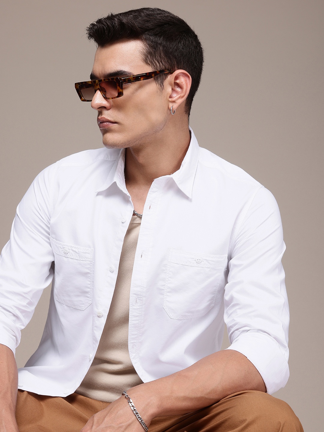 

The Roadster Life Co. Solid Casual Shirt, White