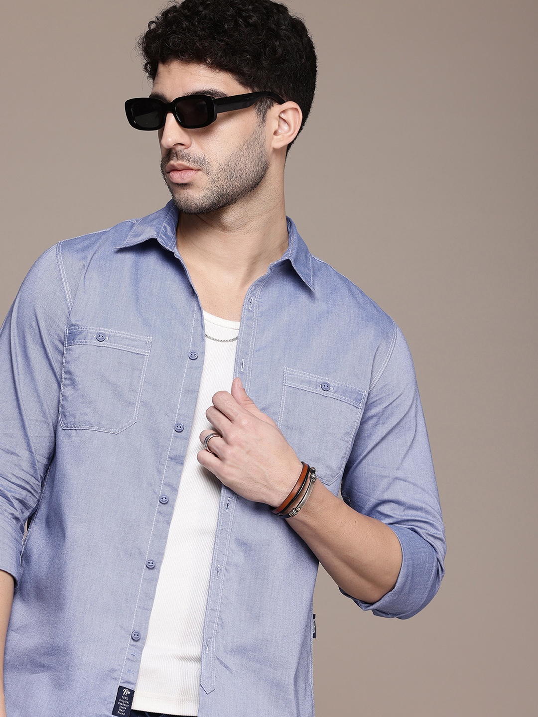 

The Roadster Life Co. Solid Casual Shirt, Blue