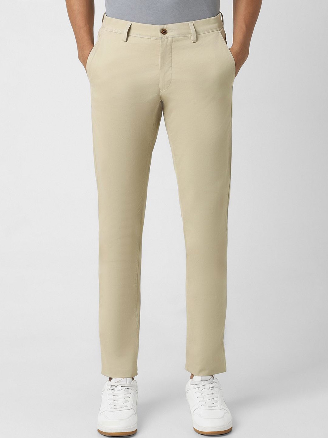 

Van Heusen Sport Men Slim Fit Mid-Rise Trousers, Cream