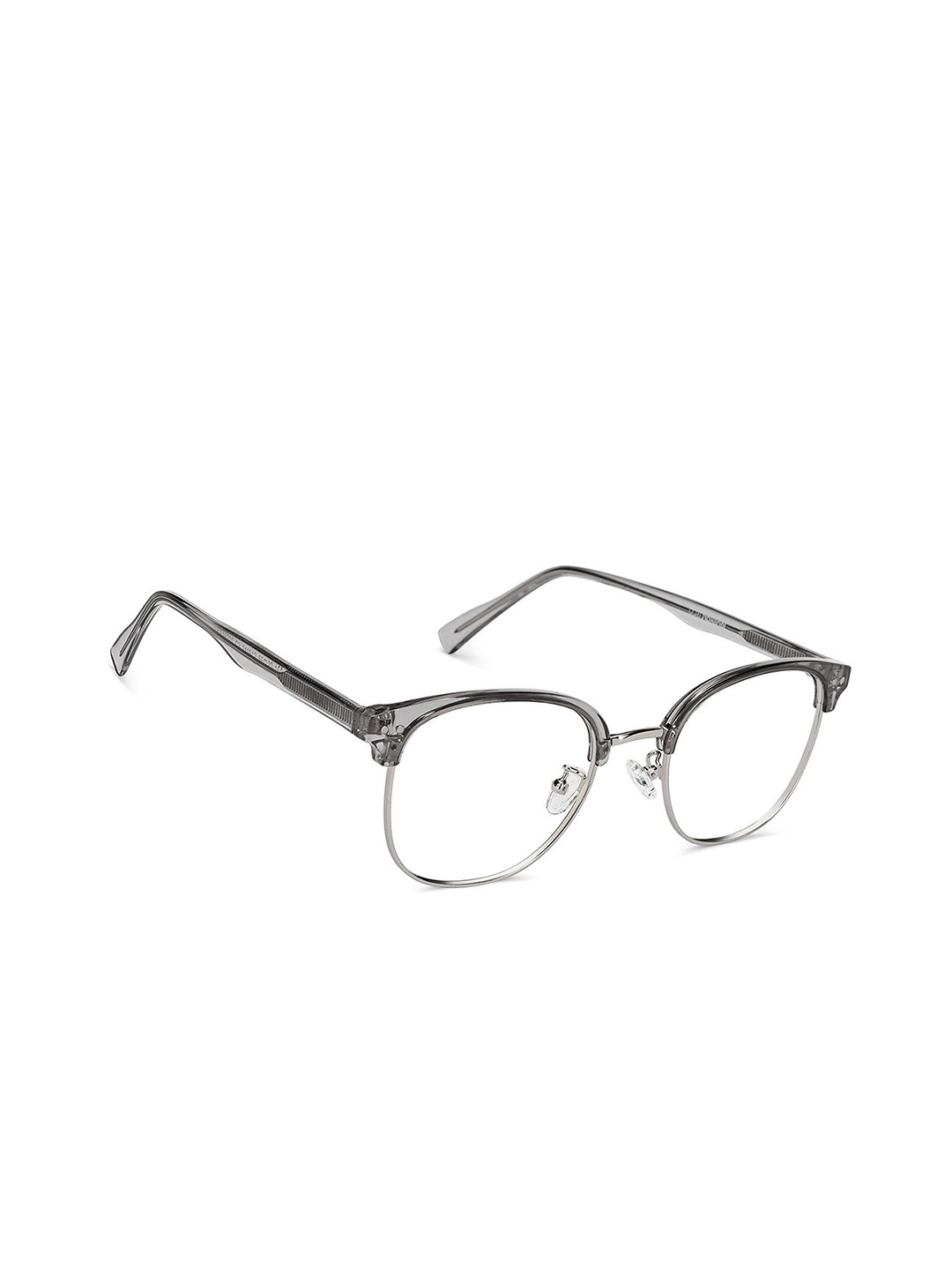 

Lenskart Blu Unisex Half Rim Browline Frames, Silver