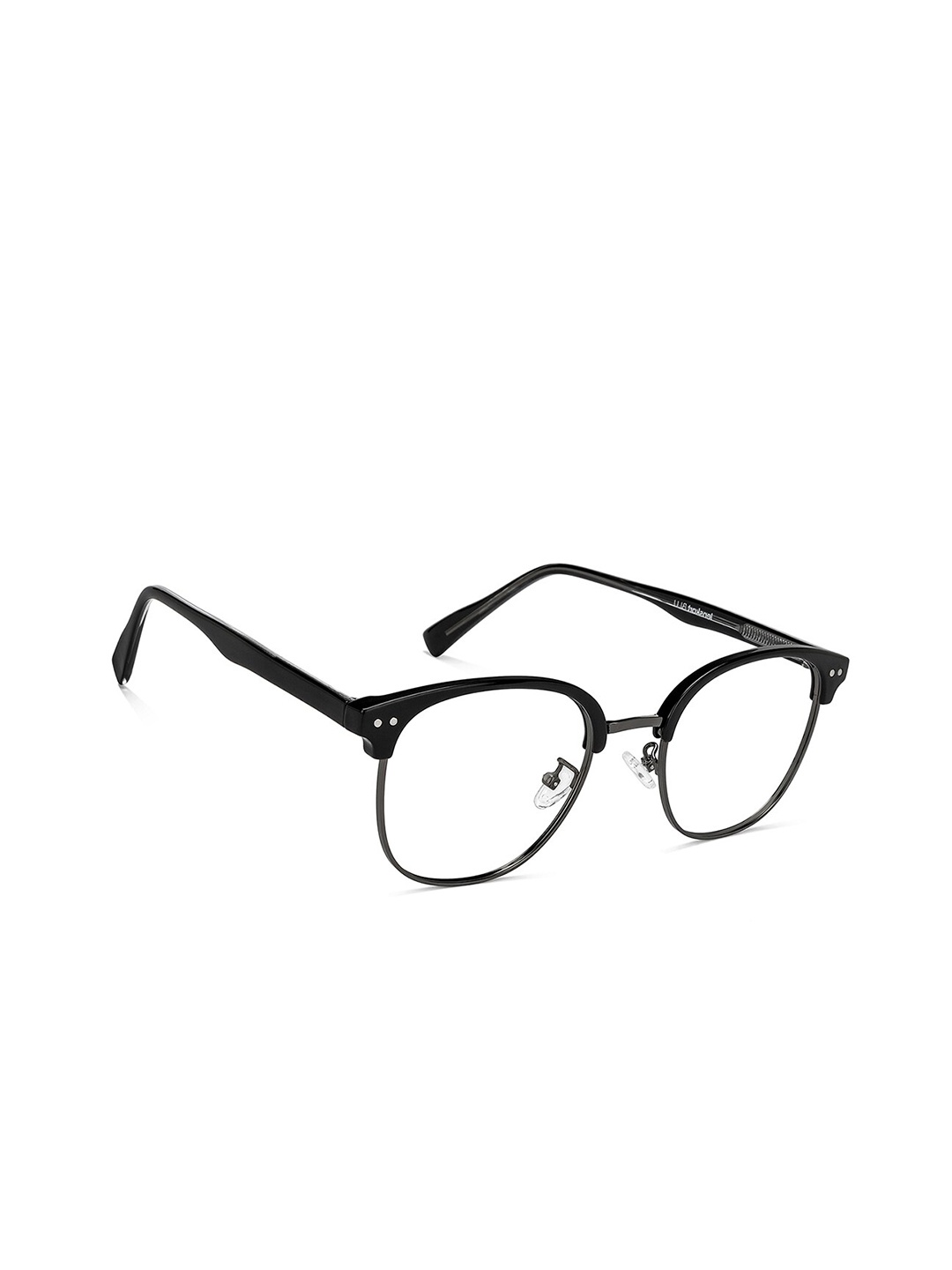 

Lenskart Blu Unisex Half Rim Browline Frames, Black