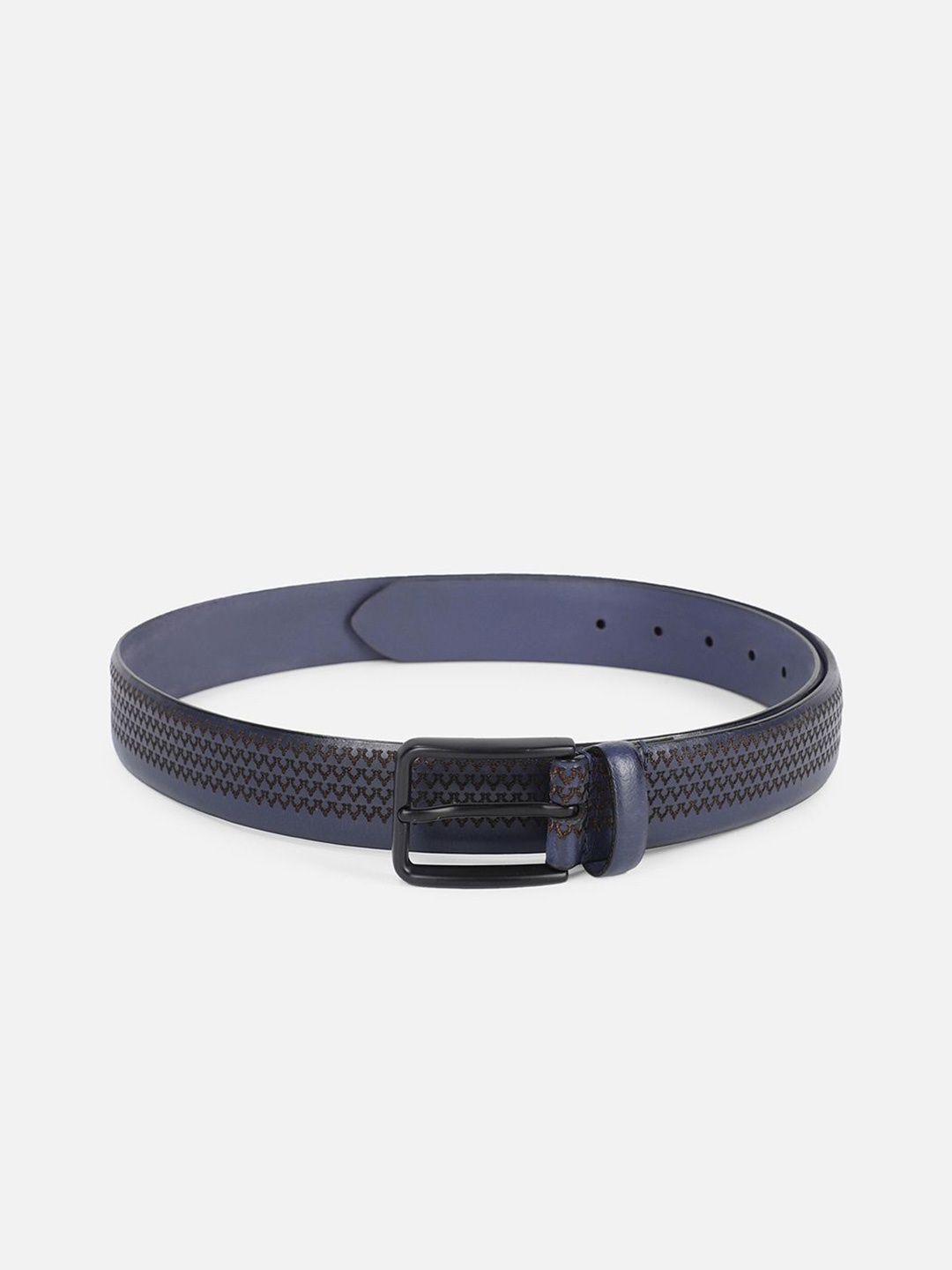 

Allen Solly Men Printed Tang Leather Belt, Navy blue