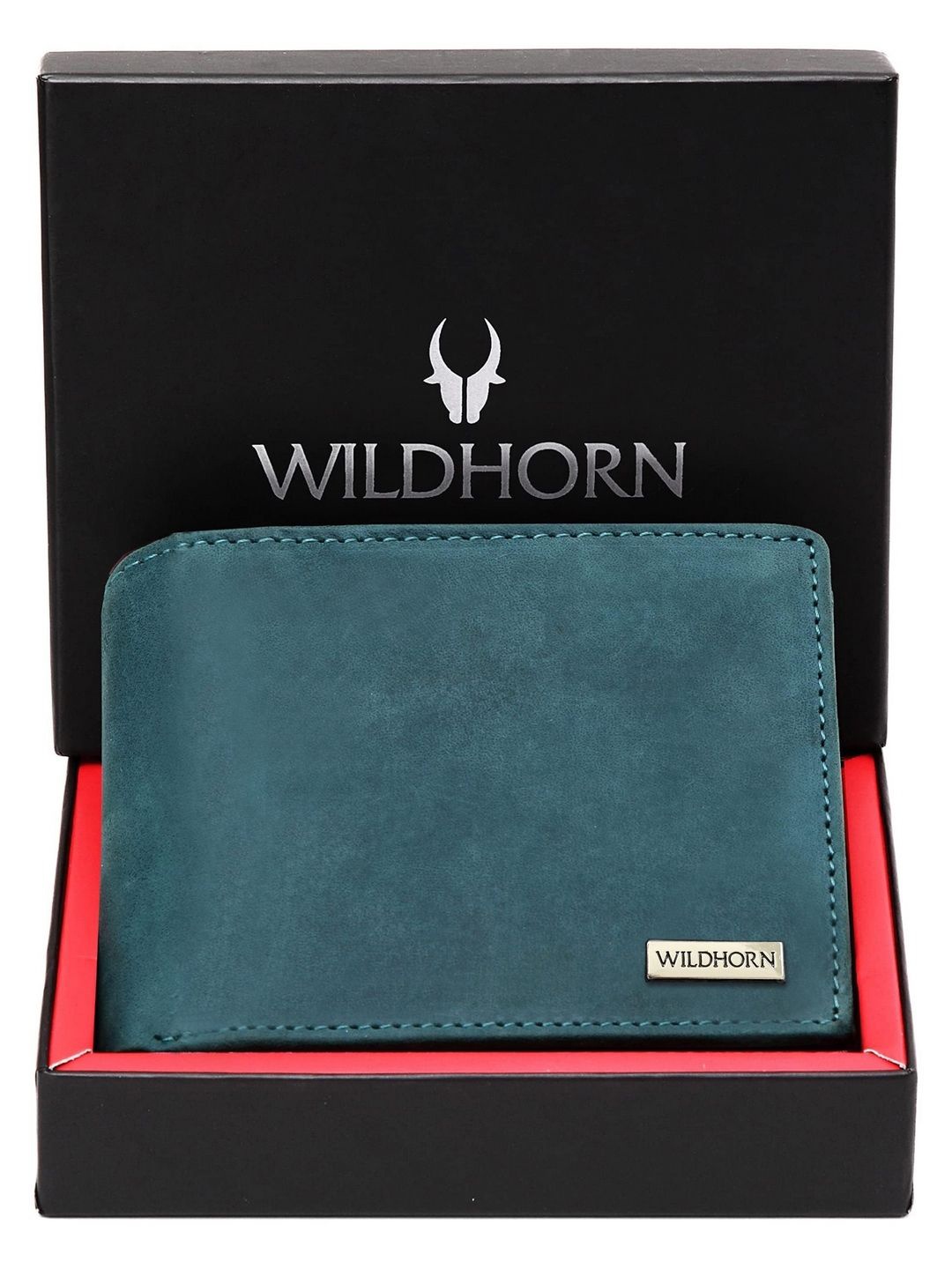 

WildHorn Men Leather Two Fold Wallet, Teal