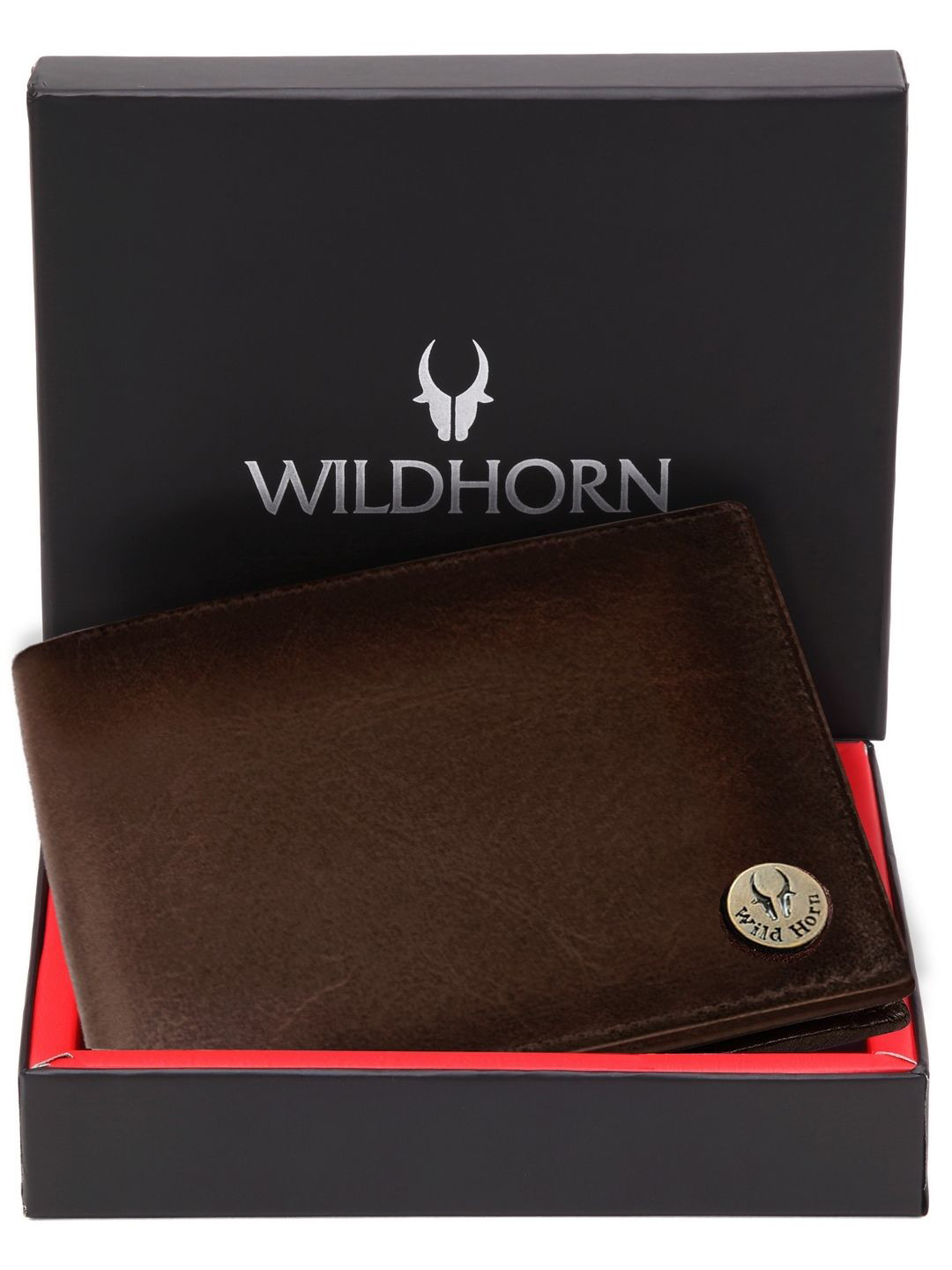 

WildHorn Men Leather Two Fold Wallet, Brown