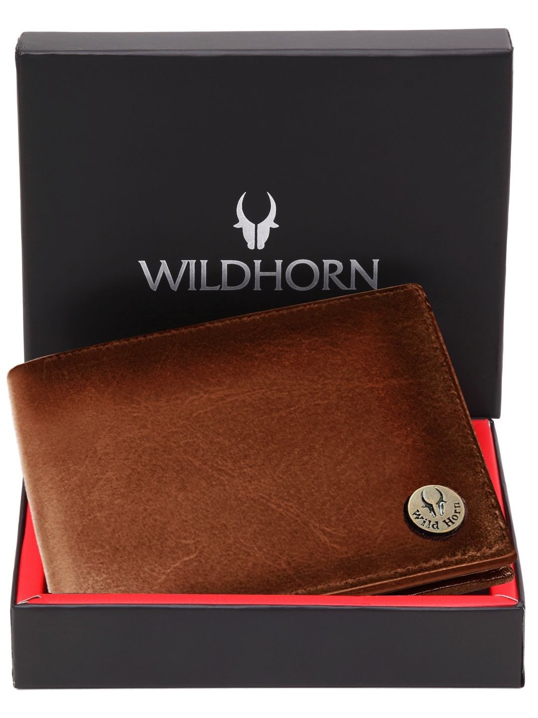 

WildHorn Men Leather Two Fold Wallet, Tan