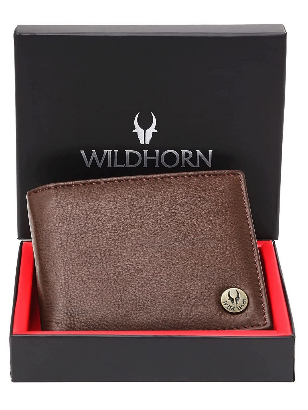 

WildHorn Men Leather Two Fold Wallet, Brown