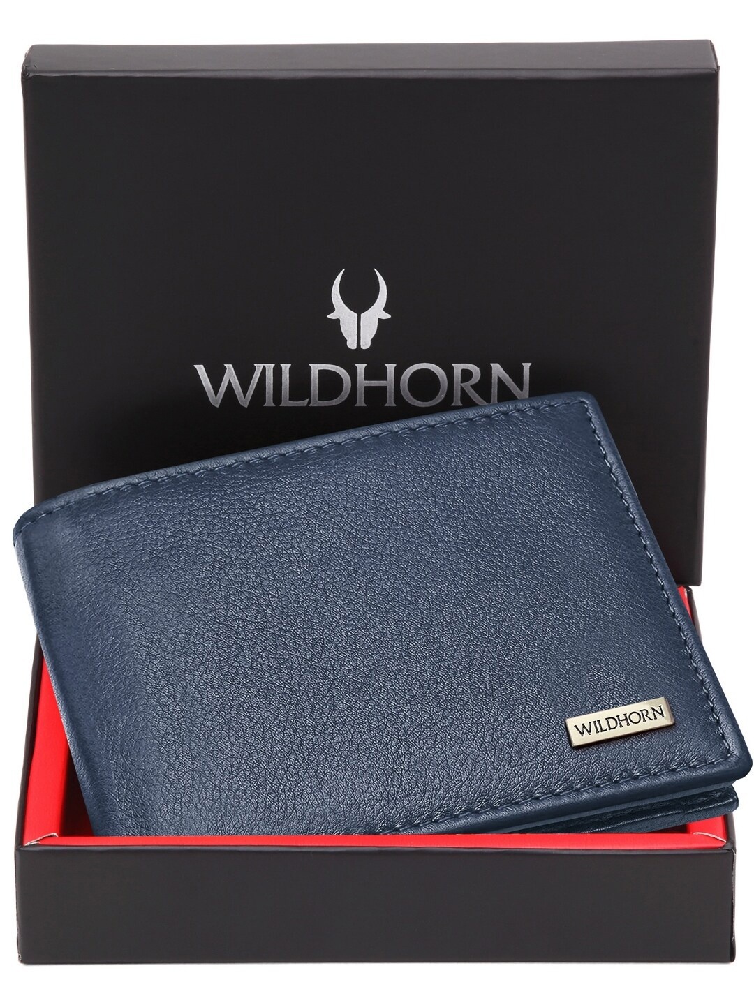 

WildHorn Men Leather Two Fold Wallet, Blue