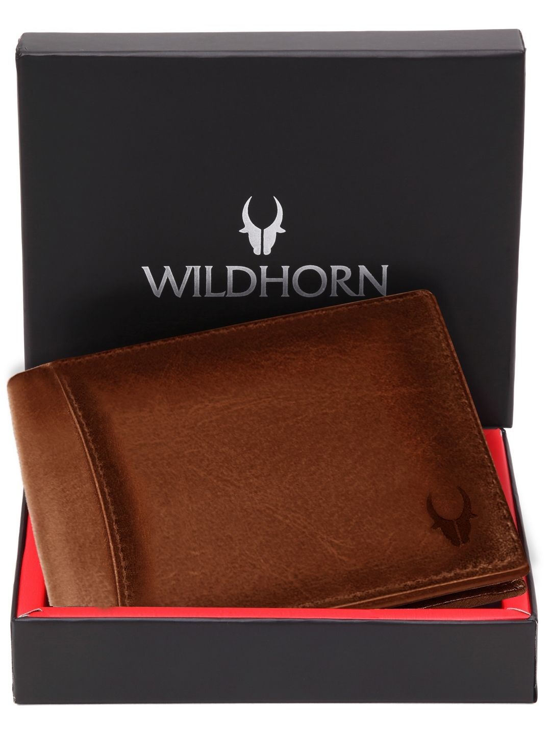 

WildHorn Men Leather Two Fold Wallet, Tan