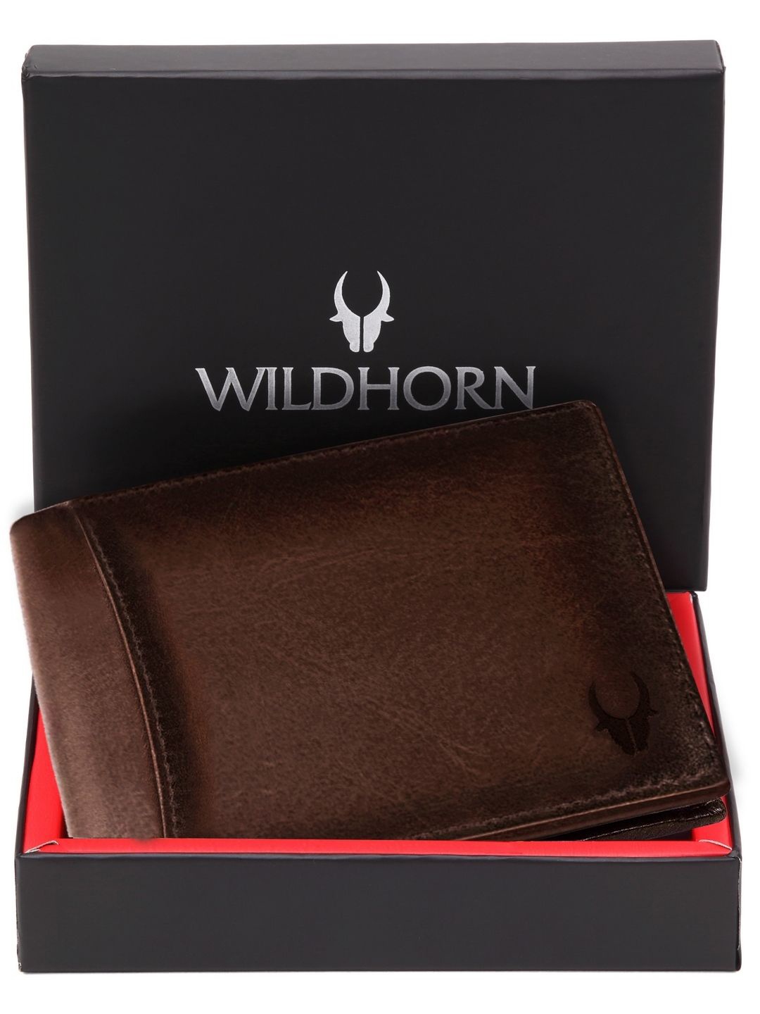 

WildHorn Men Leather Two Fold Wallet, Brown