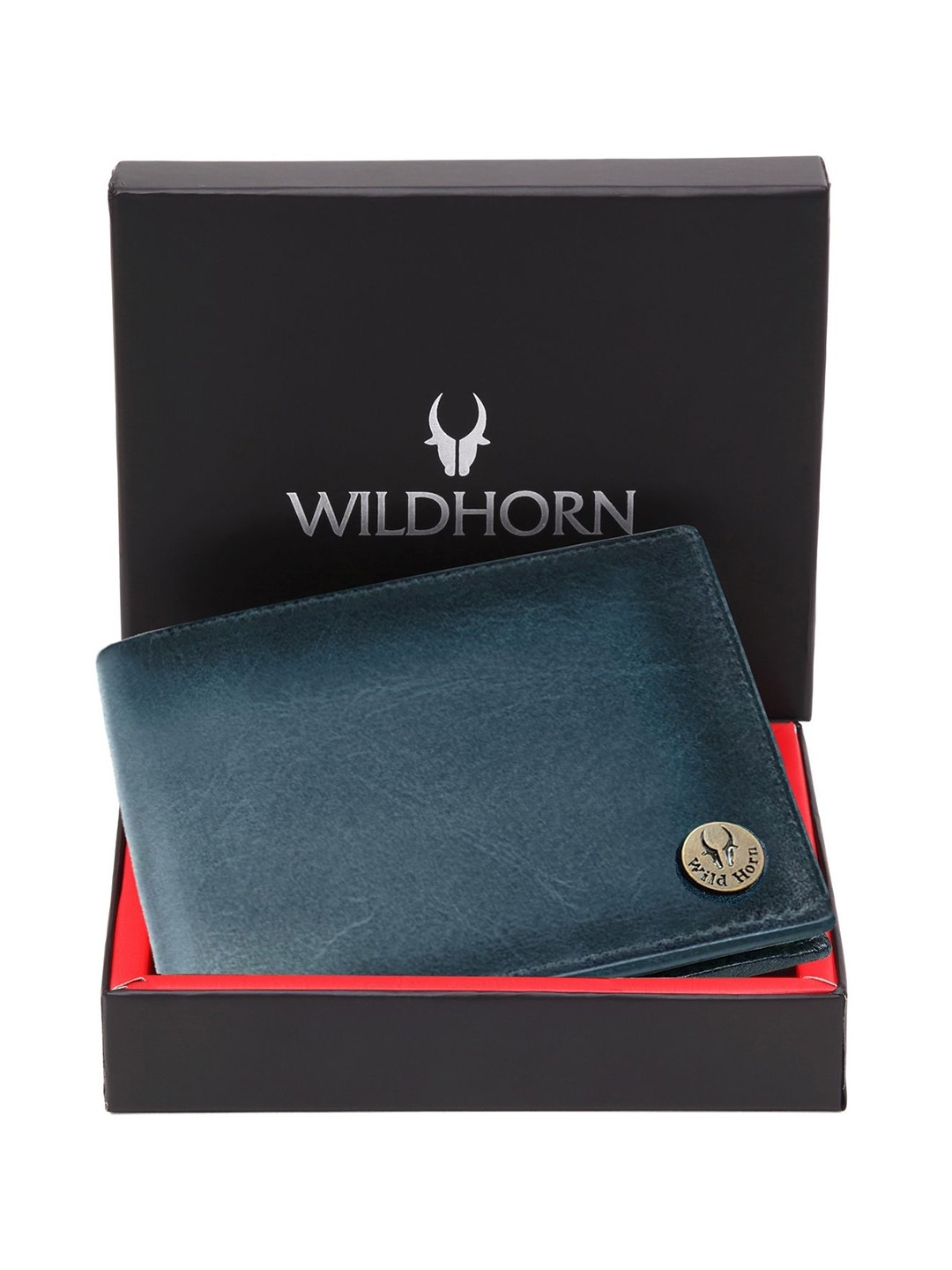 

WildHorn Men Leather Two Fold Wallet, Blue