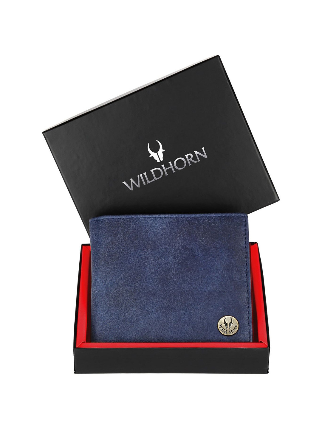 

WildHorn Men Leather Two Fold Wallet, Blue