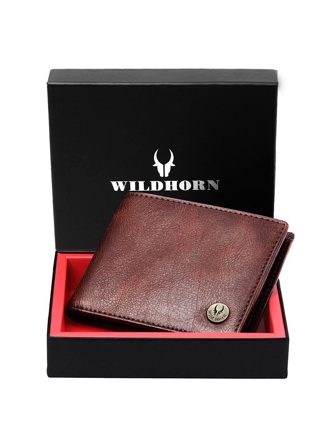 

WildHorn Men Leather Two Fold Wallet, Brown